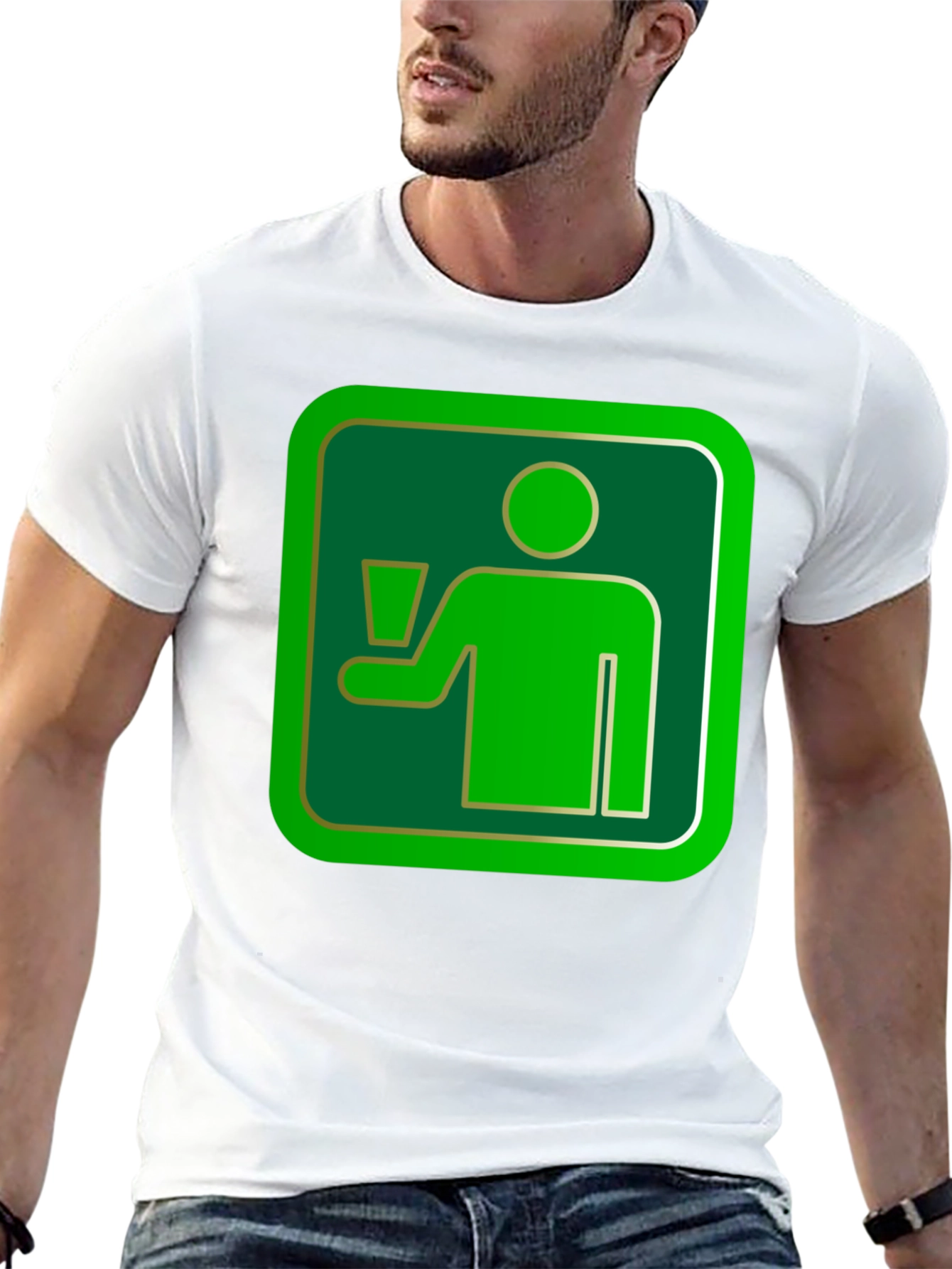 Green Drinker Graphic Tee - Casual Black T-Shirt