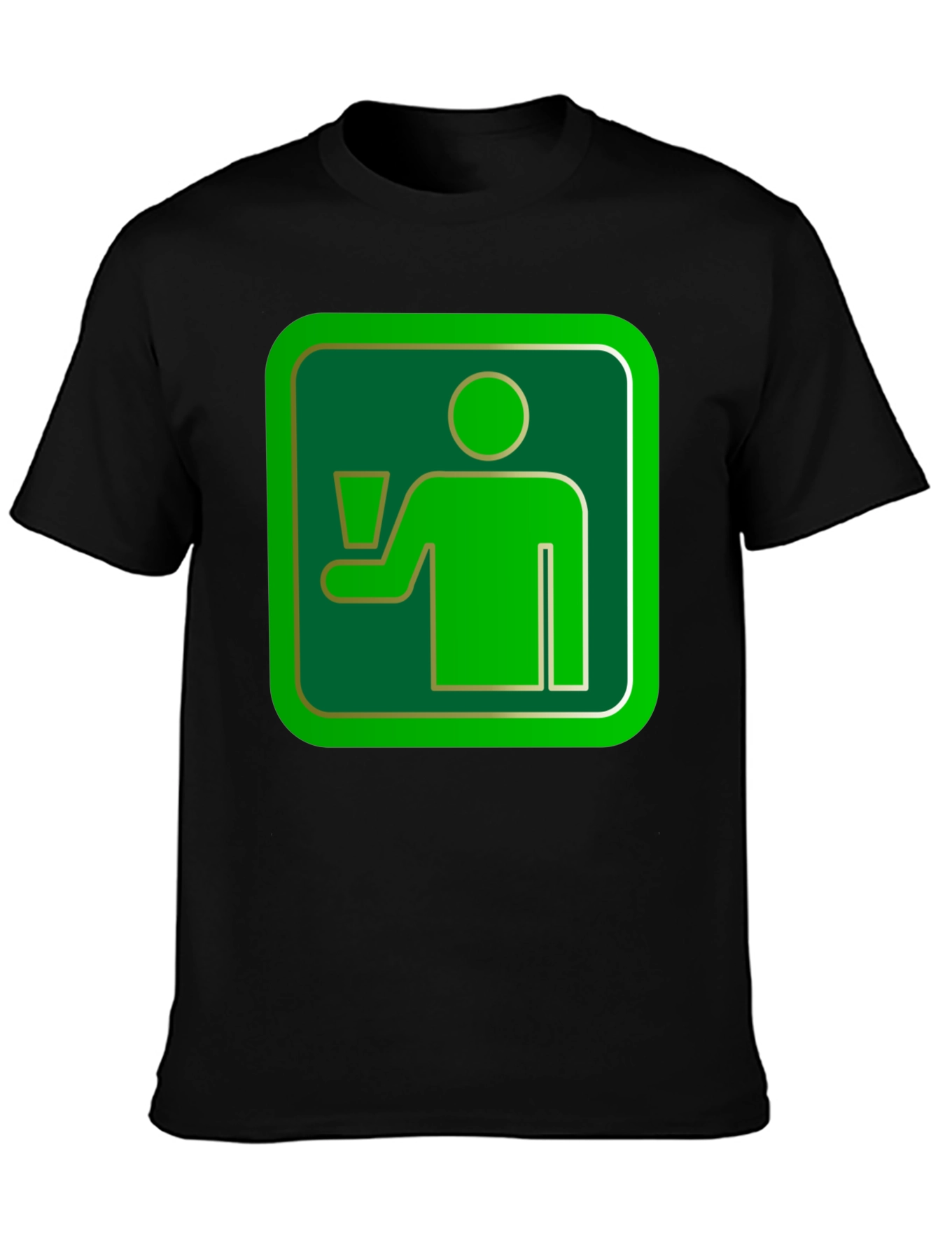 Green Drinker Graphic Tee - Casual Black T-Shirt