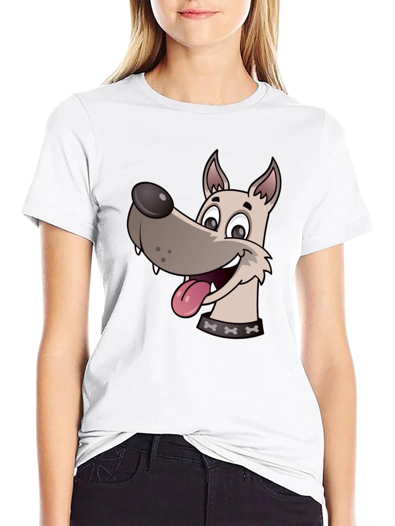 Dog Cartoon Black T-Shirt