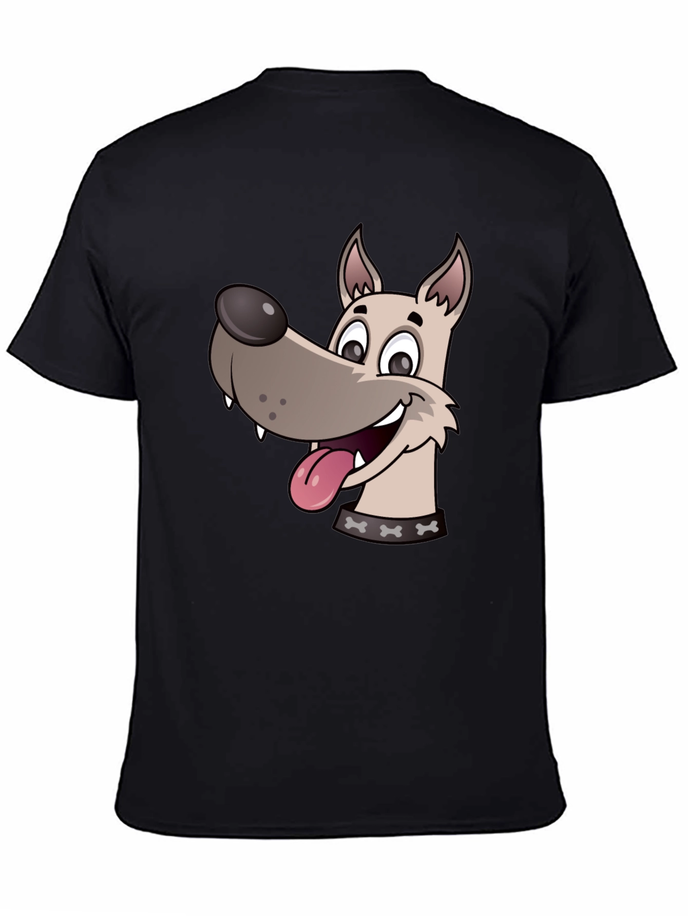 Dog Cartoon Black T-Shirt