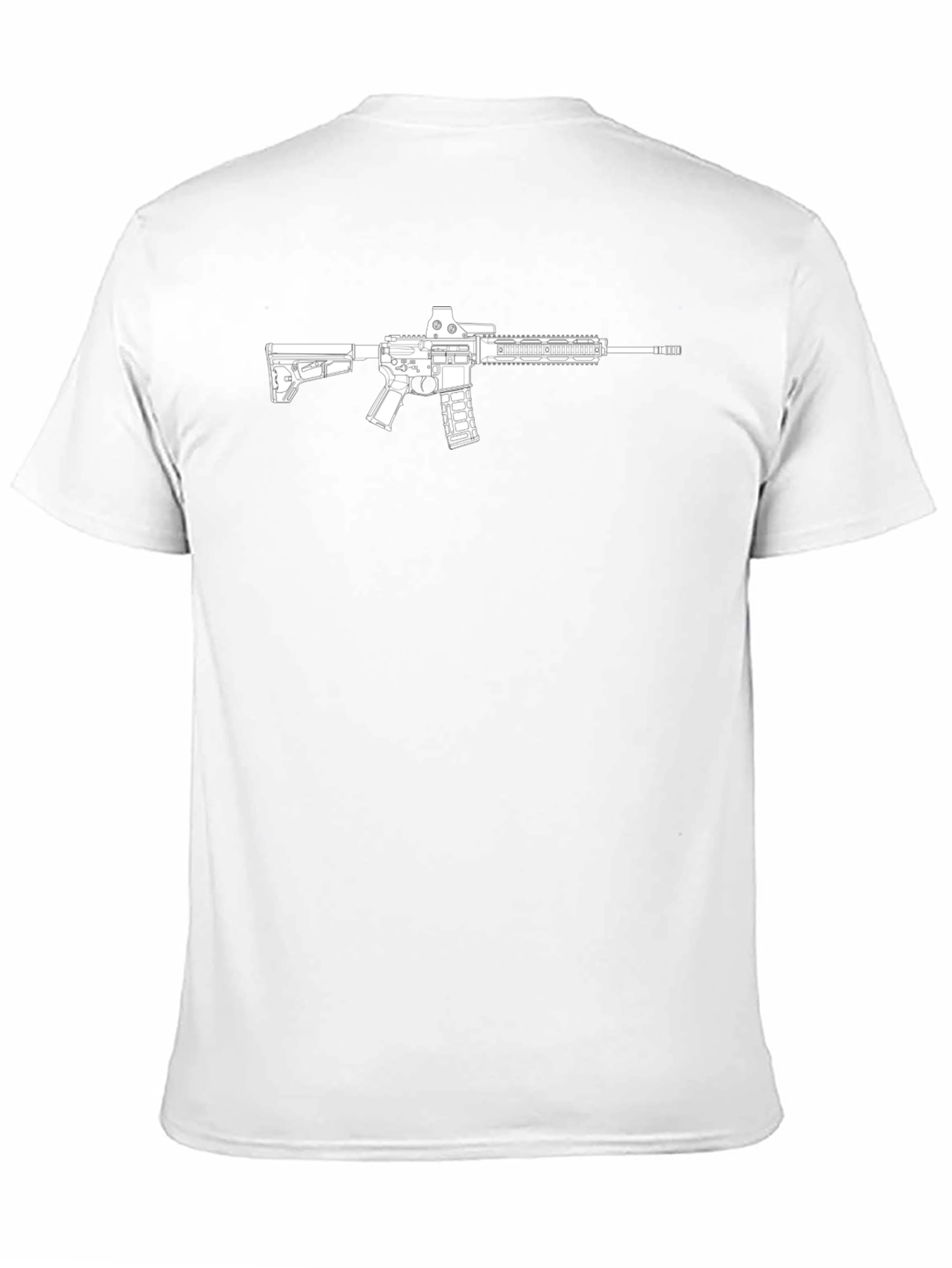 Gun Graphic T-Shirt - Black Cotton Casual Tee