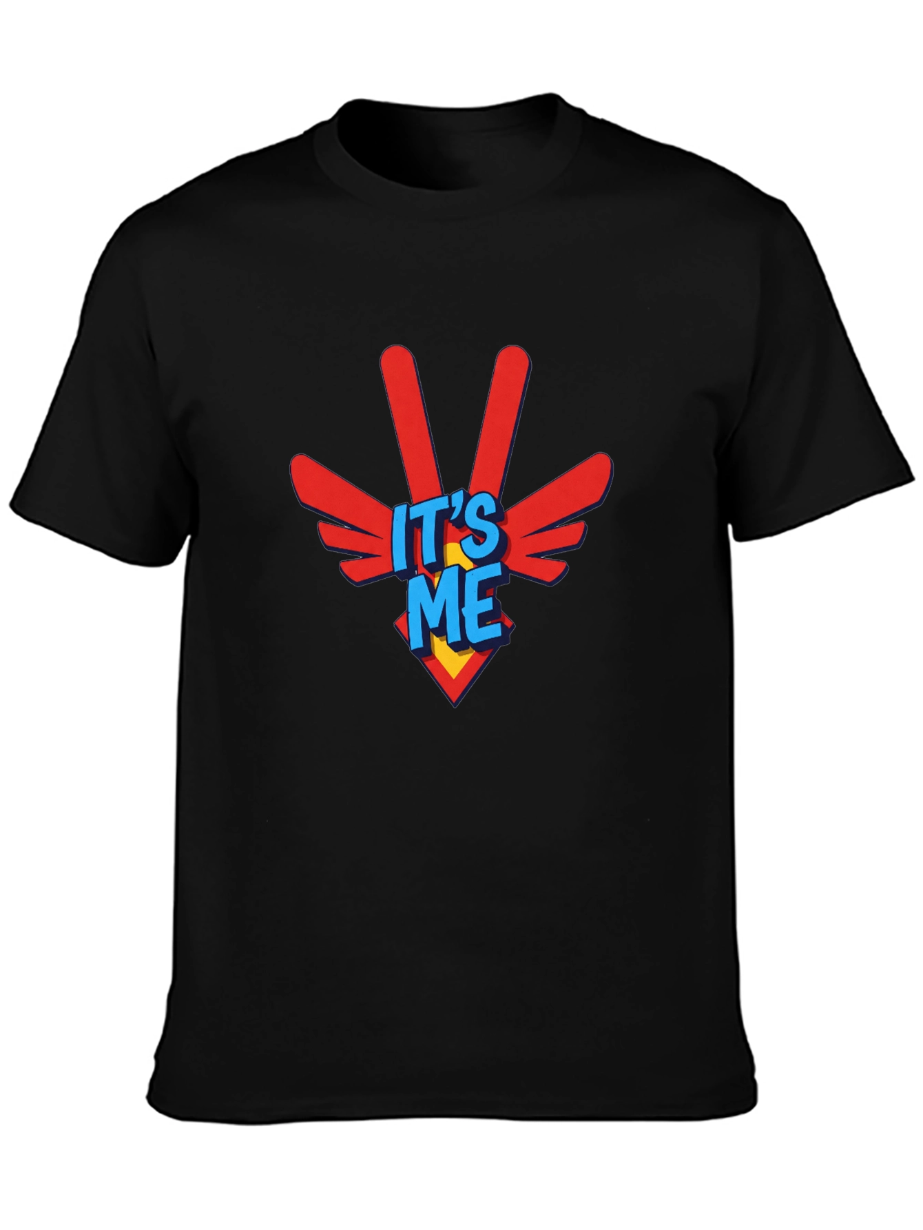 Its Me! Graphic Print Black Crew Neck T-Shirt