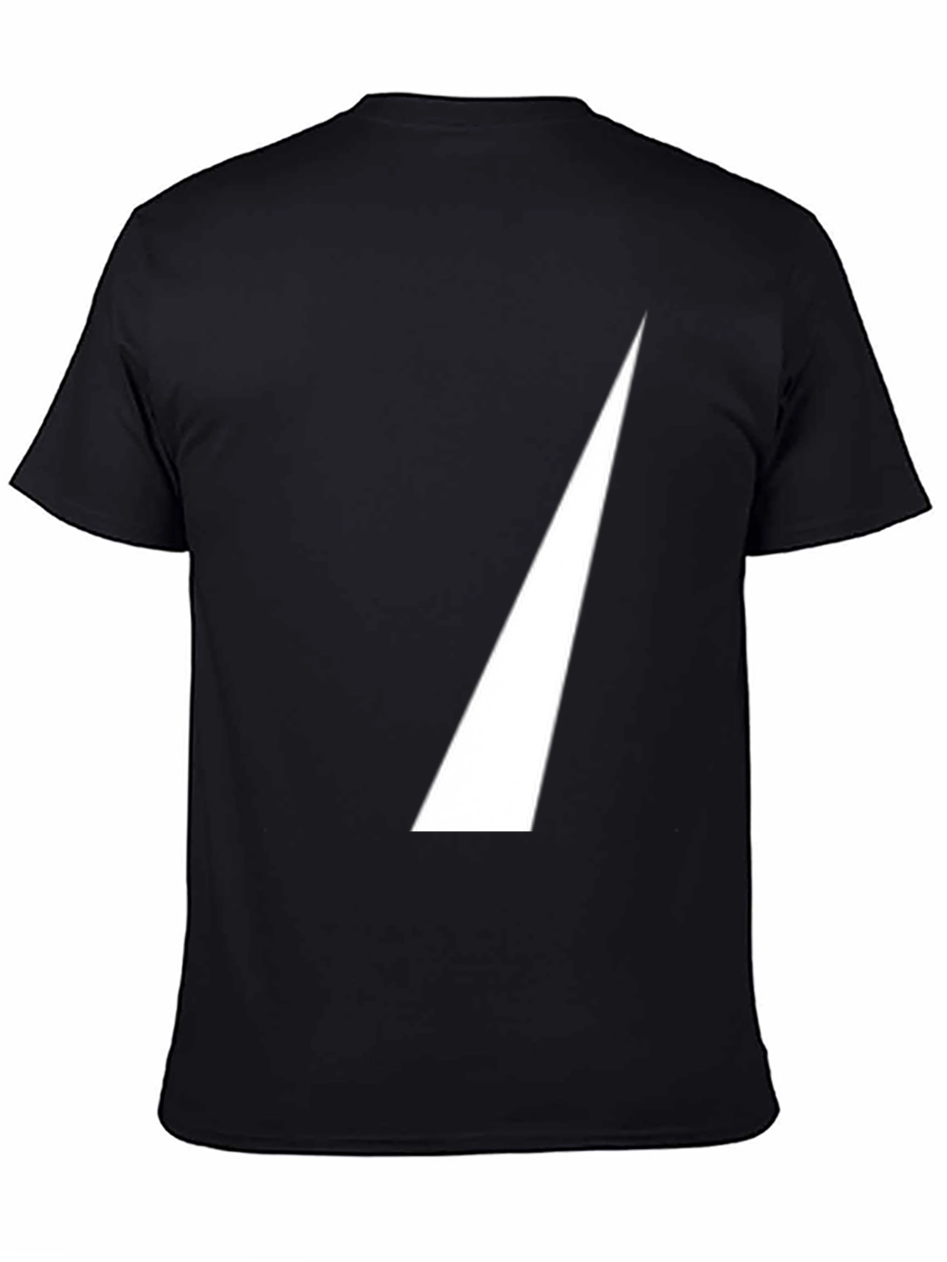 Mens Black T-Shirt with White Triangle Design