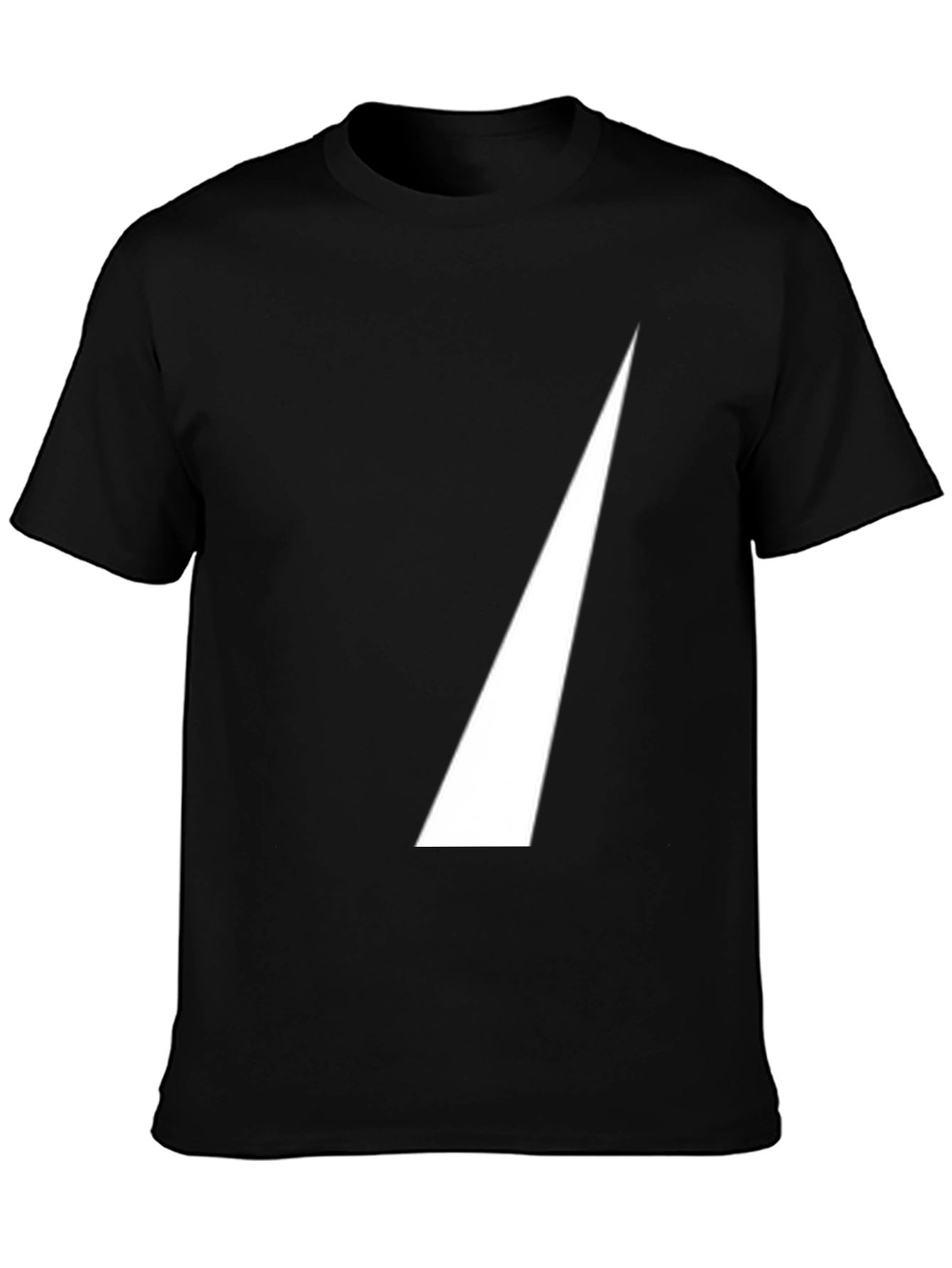 Mens Black T-Shirt with White Triangle Design