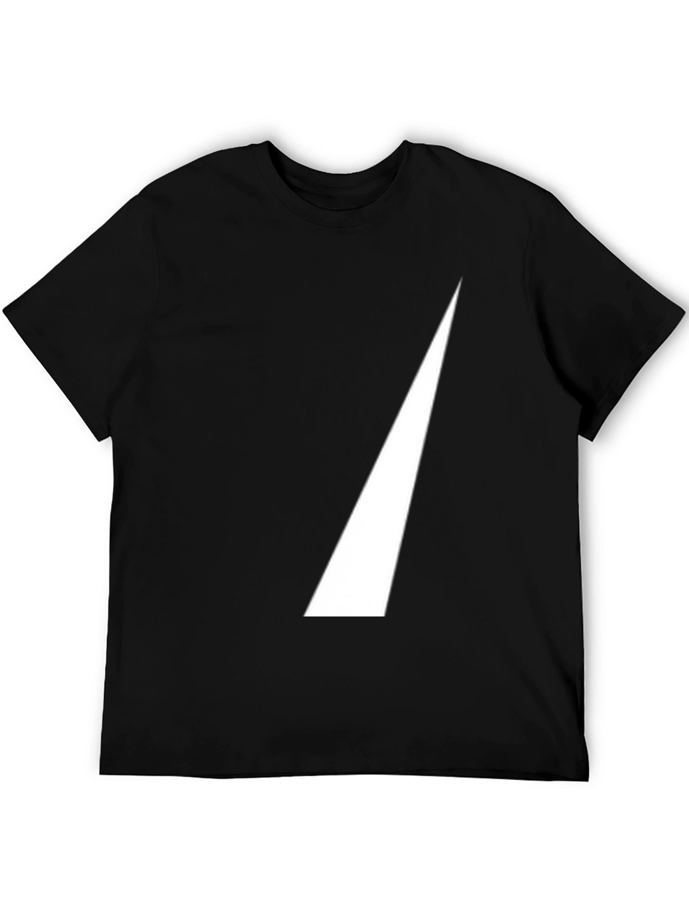 Mens Black T-Shirt with White Triangle Design