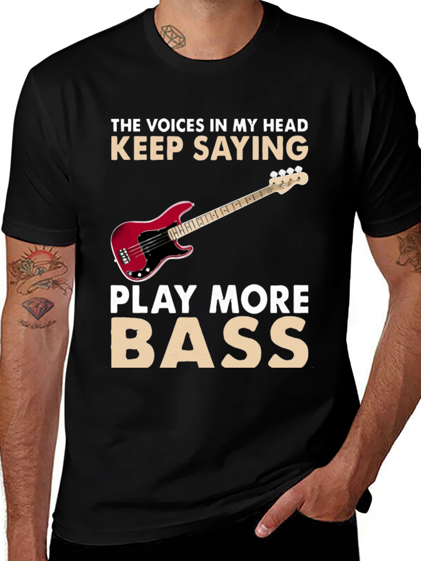 Play More Bass Funny Music T-Shirt