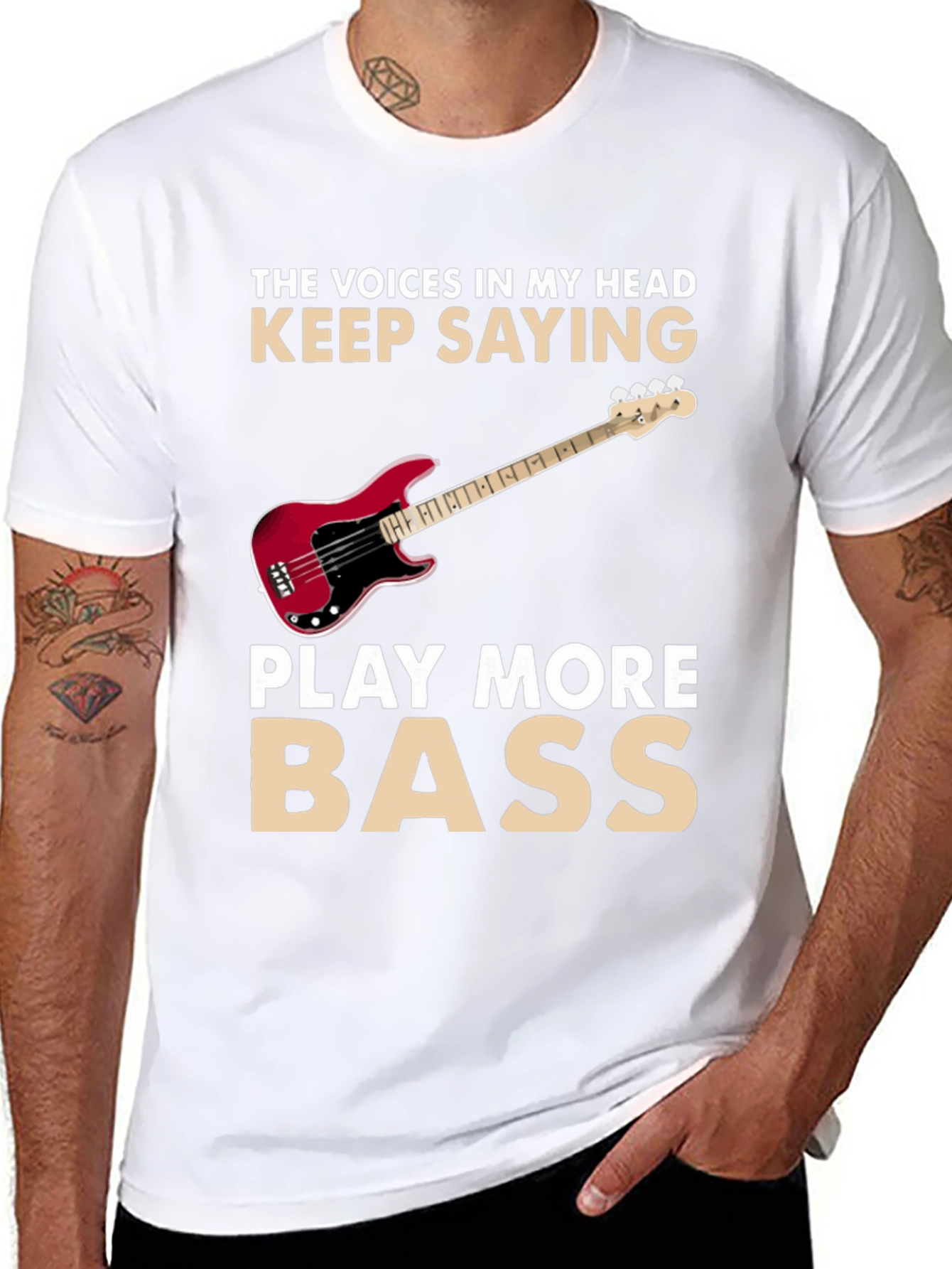Play More Bass Funny Music T-Shirt