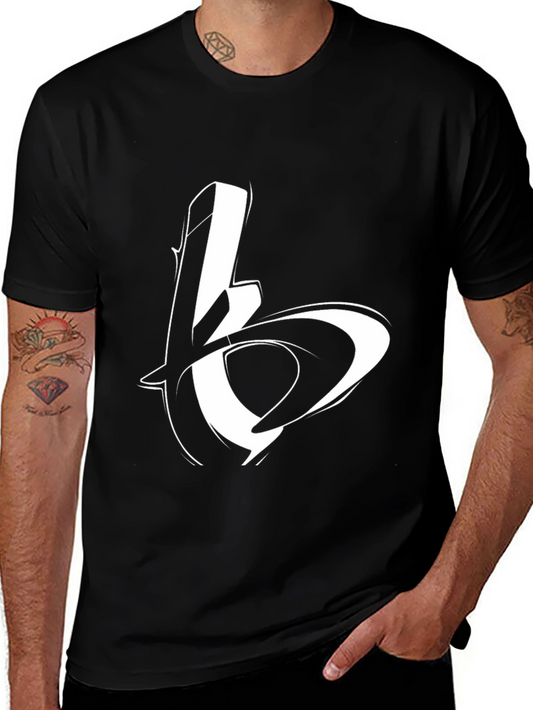 Bold Graphic Tee - Stylish Black Cotton Blend