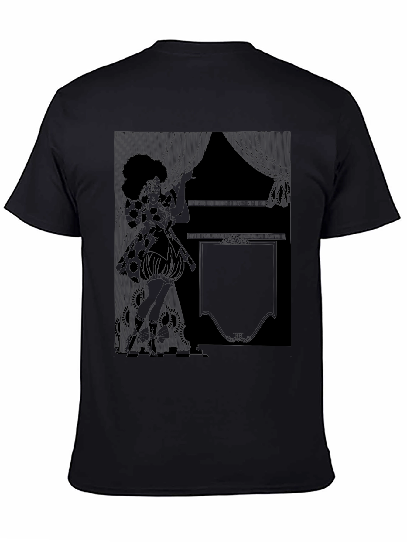 Retro Graphic Print Black T-Shirt