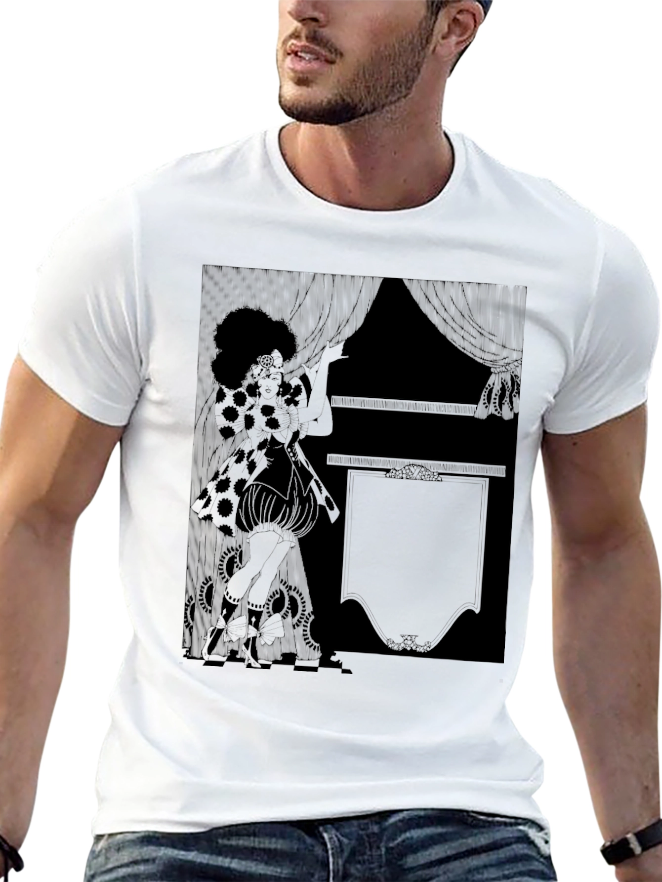Retro Graphic Print Black T-Shirt