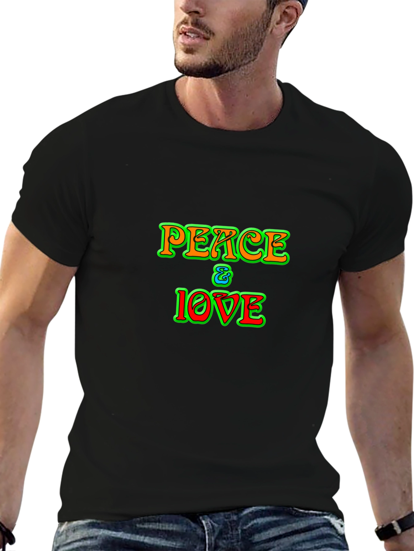Peace & Love Graphic T-Shirt - Hippie Style