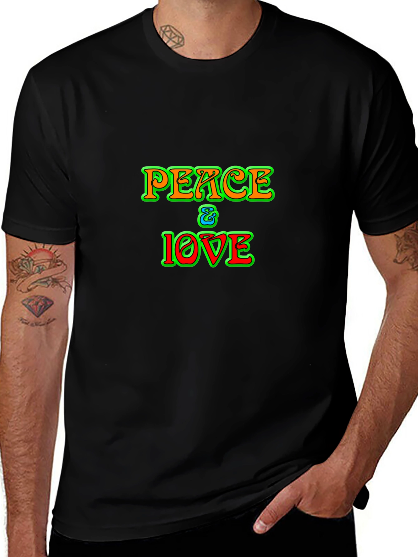 Peace & Love Graphic T-Shirt - Hippie Style