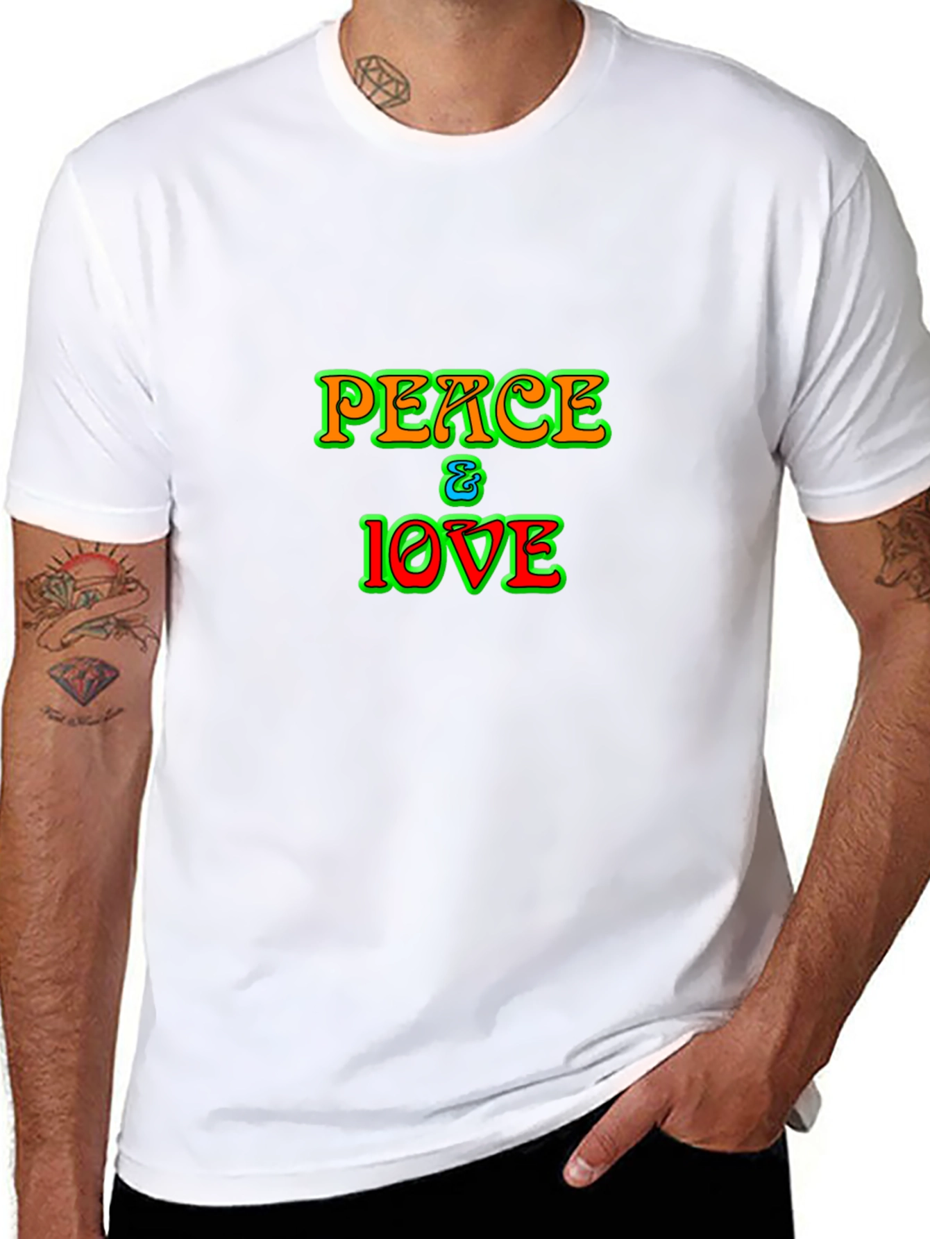 Peace & Love Graphic T-Shirt - Hippie Style