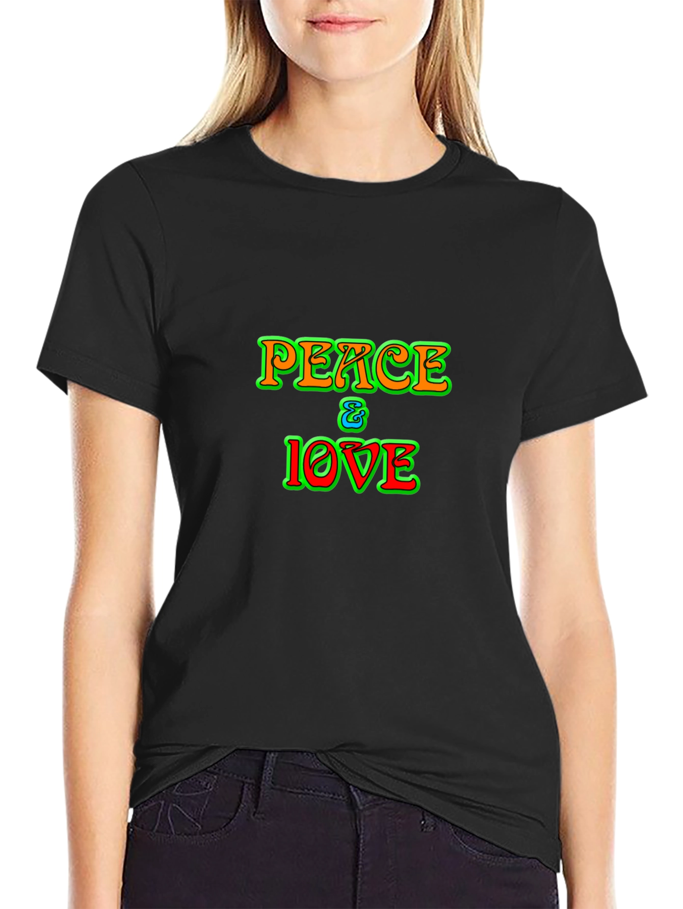 Peace & Love Graphic T-Shirt - Hippie Style