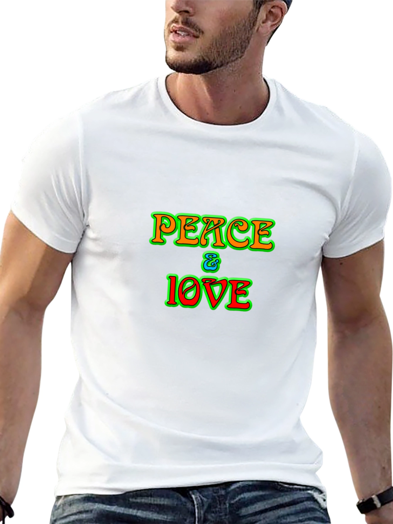 Peace & Love Graphic T-Shirt - Hippie Style