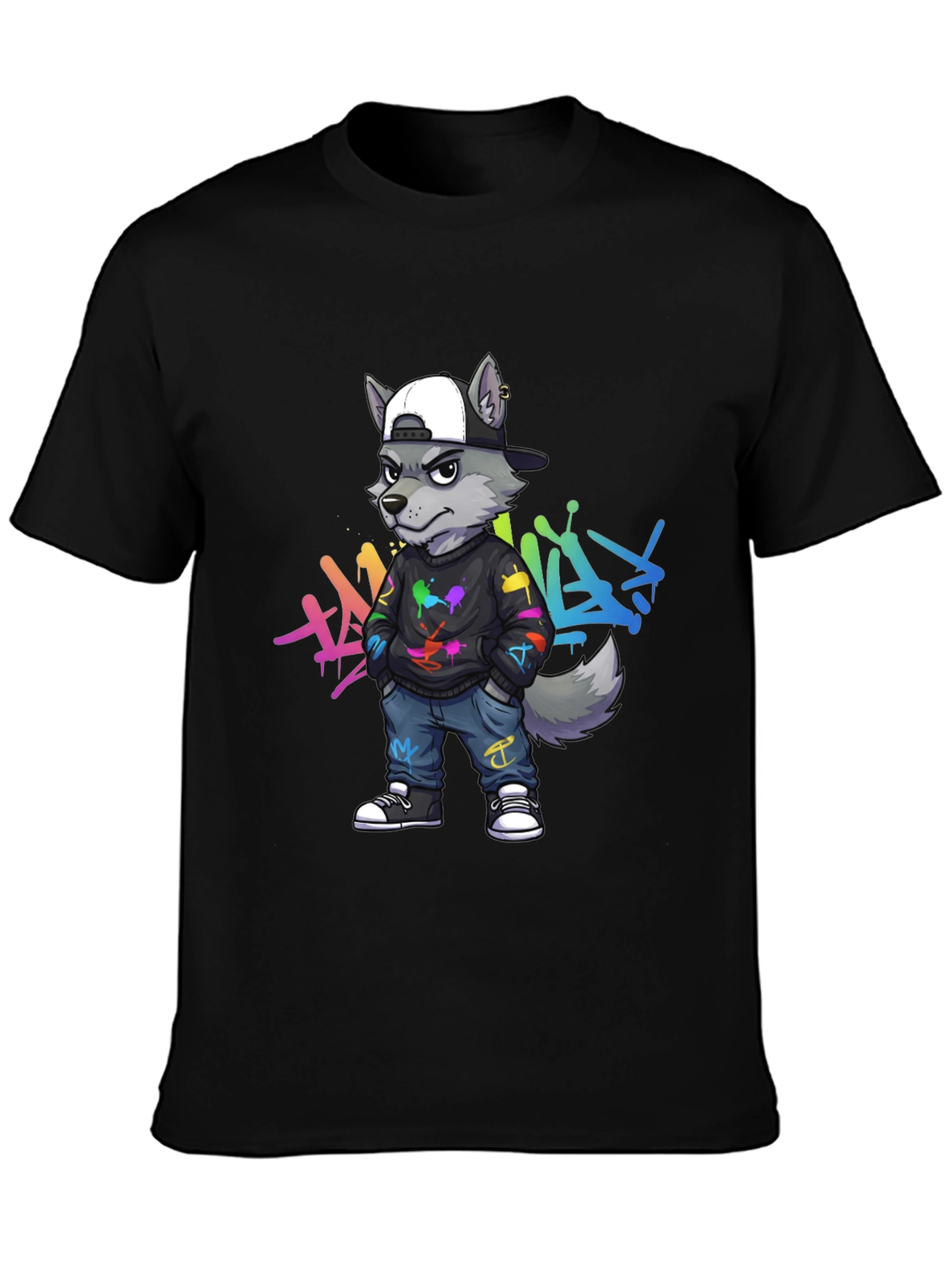 Cool Wolf Graffiti T-Shirt