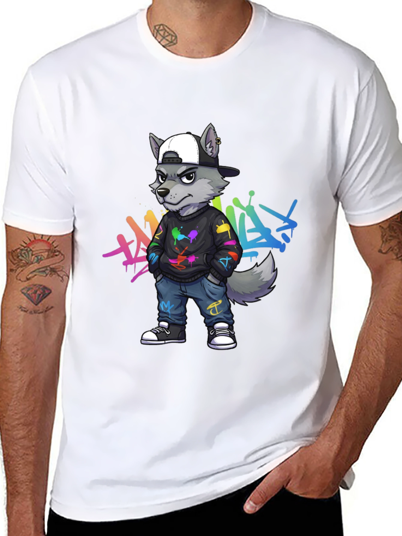 Cool Wolf Graffiti T-Shirt