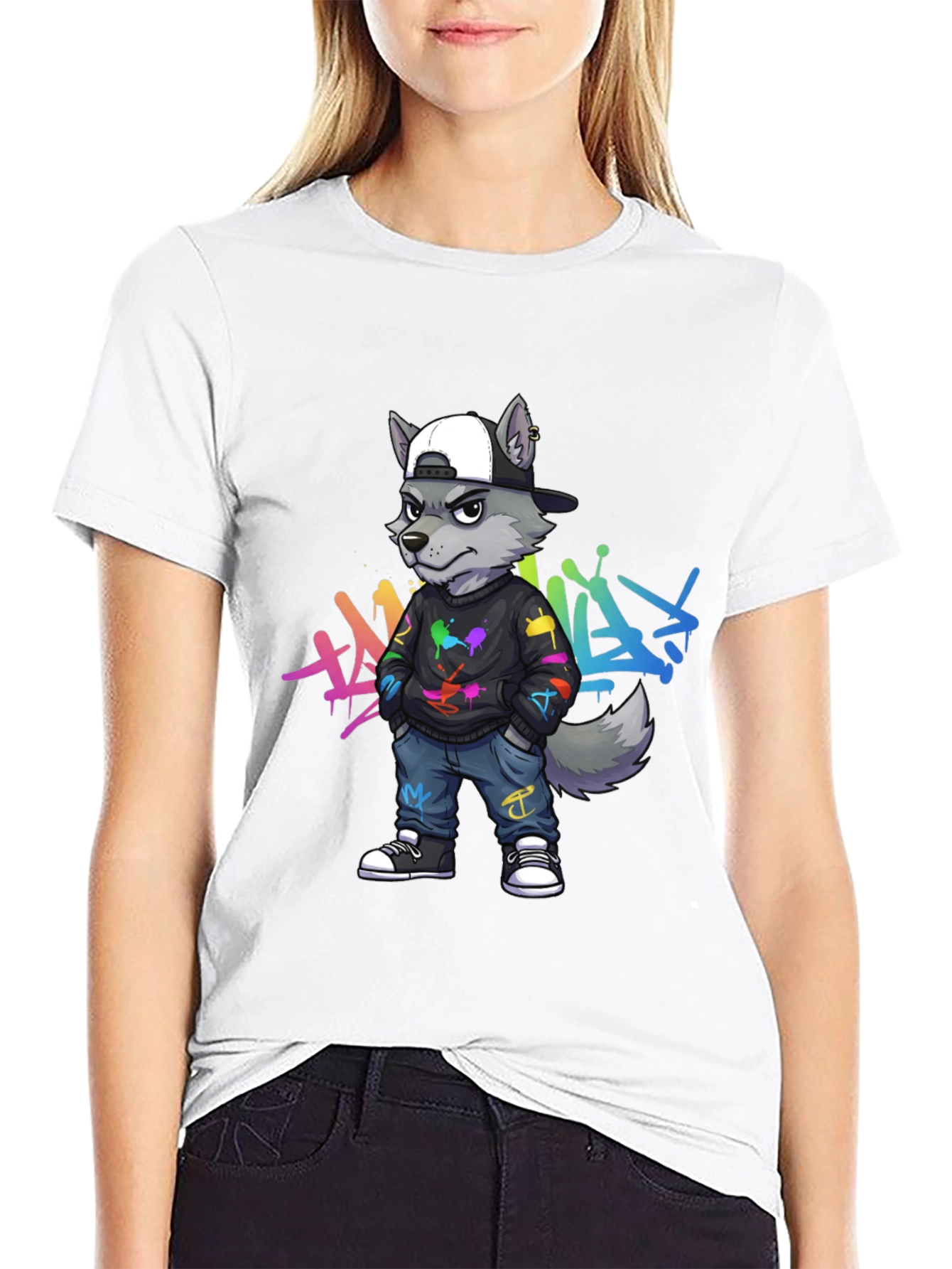 Cool Wolf Graffiti T-Shirt