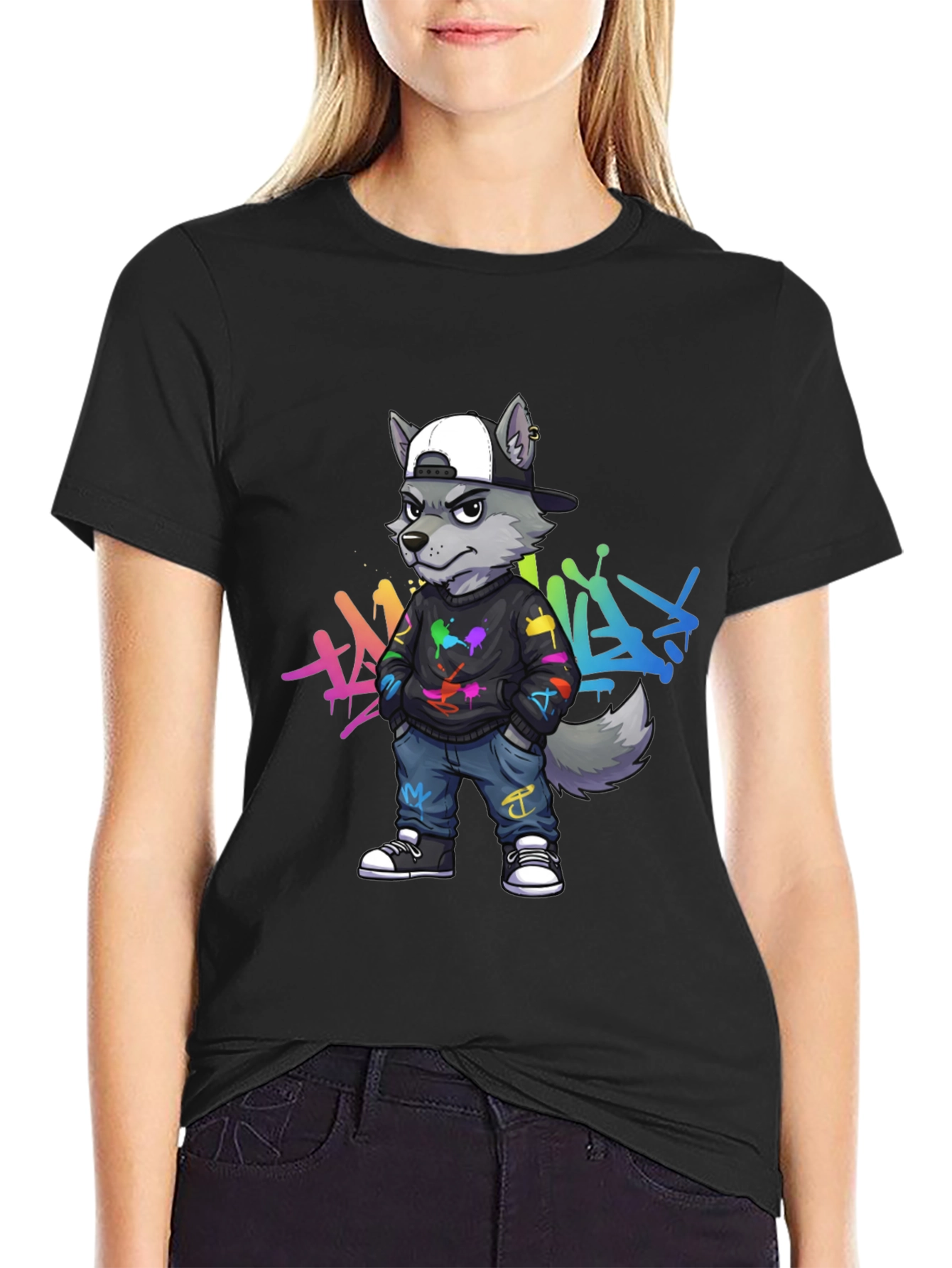 Cool Wolf Graffiti T-Shirt