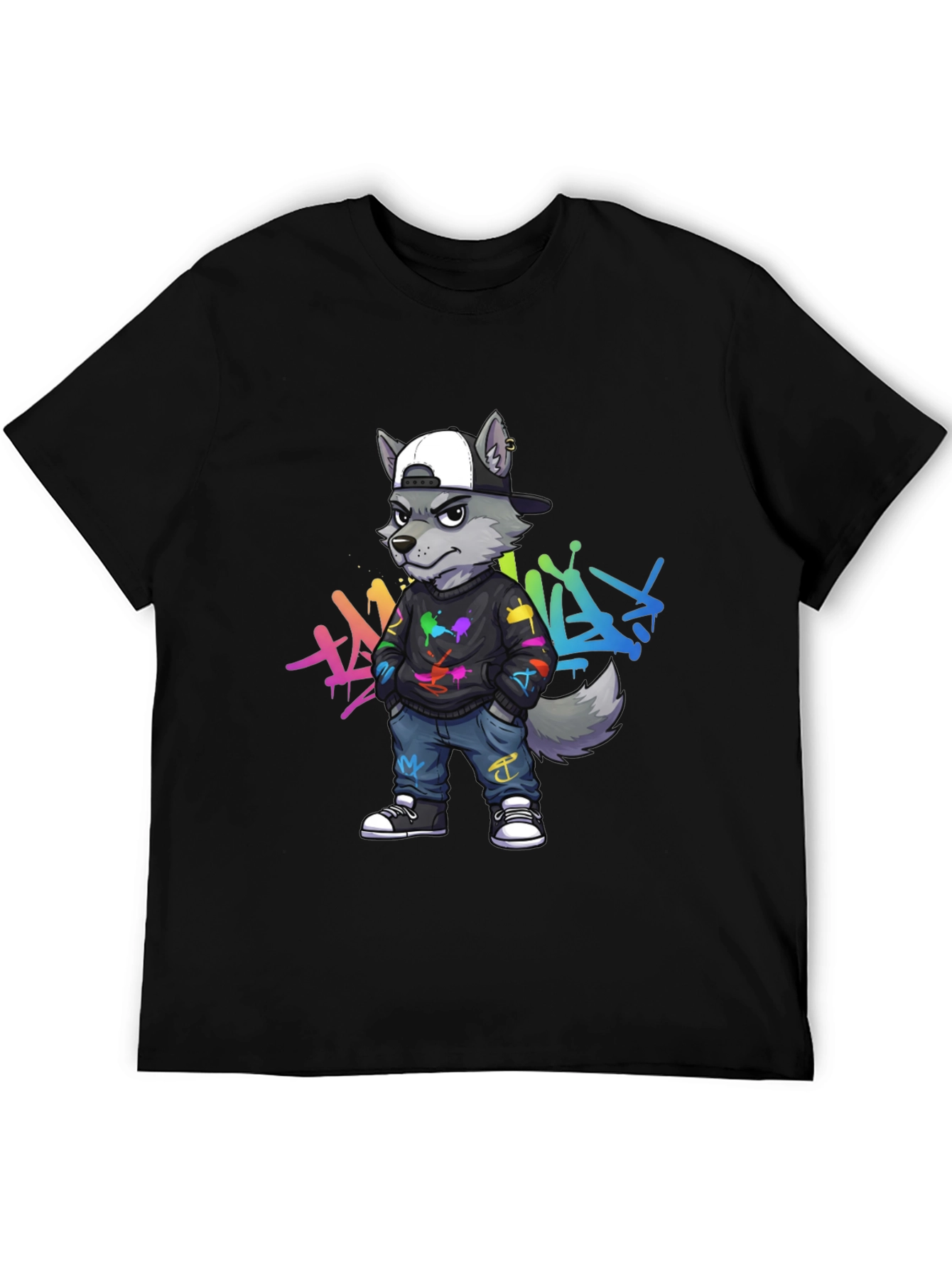 Cool Wolf Graffiti T-Shirt