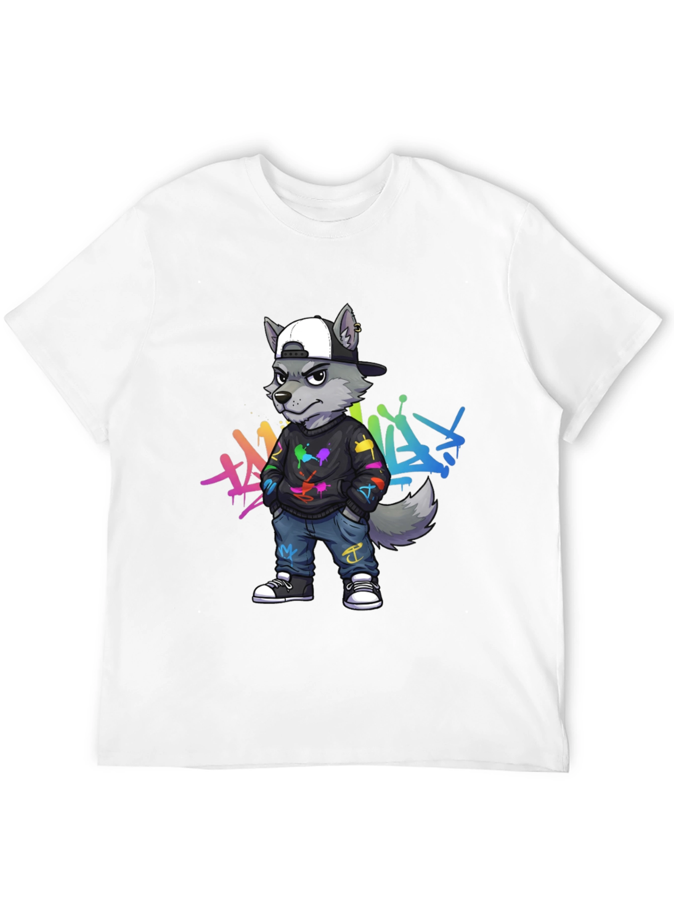 Cool Wolf Graffiti T-Shirt