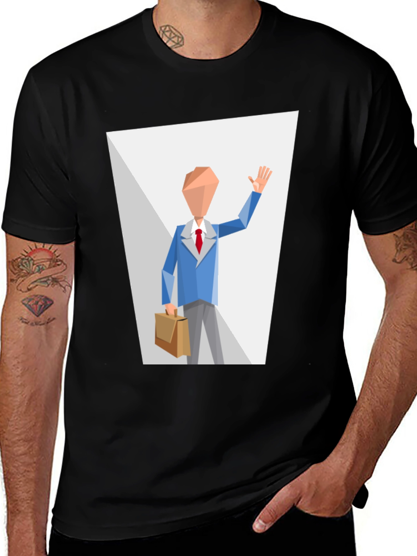 Abstract Man in Suit Graphic T-Shirt