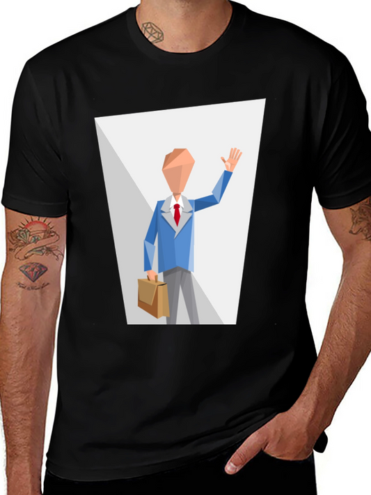 Abstract Man in Suit Graphic T-Shirt