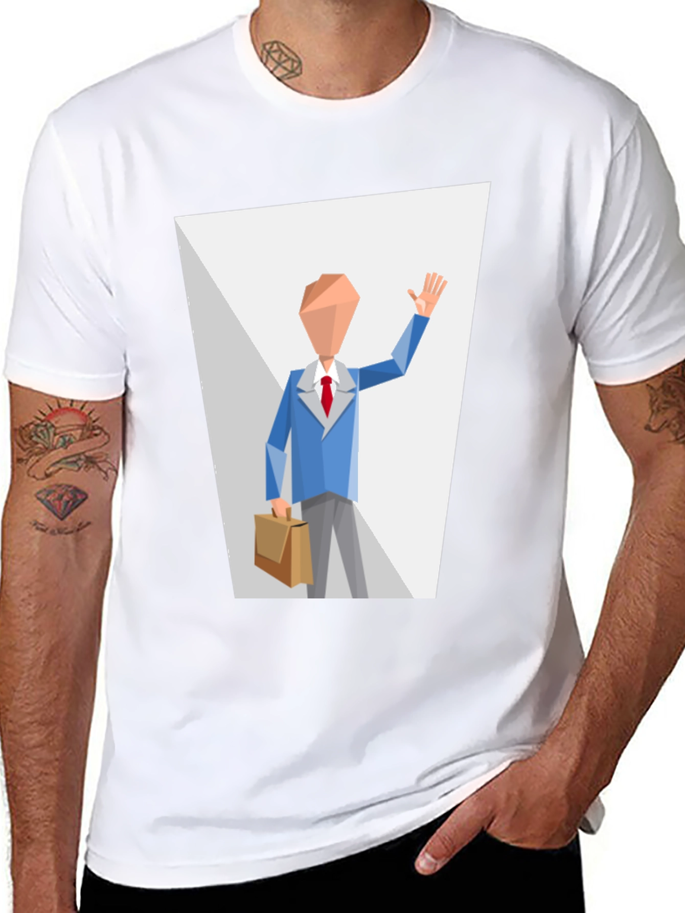 Abstract Man in Suit Graphic T-Shirt