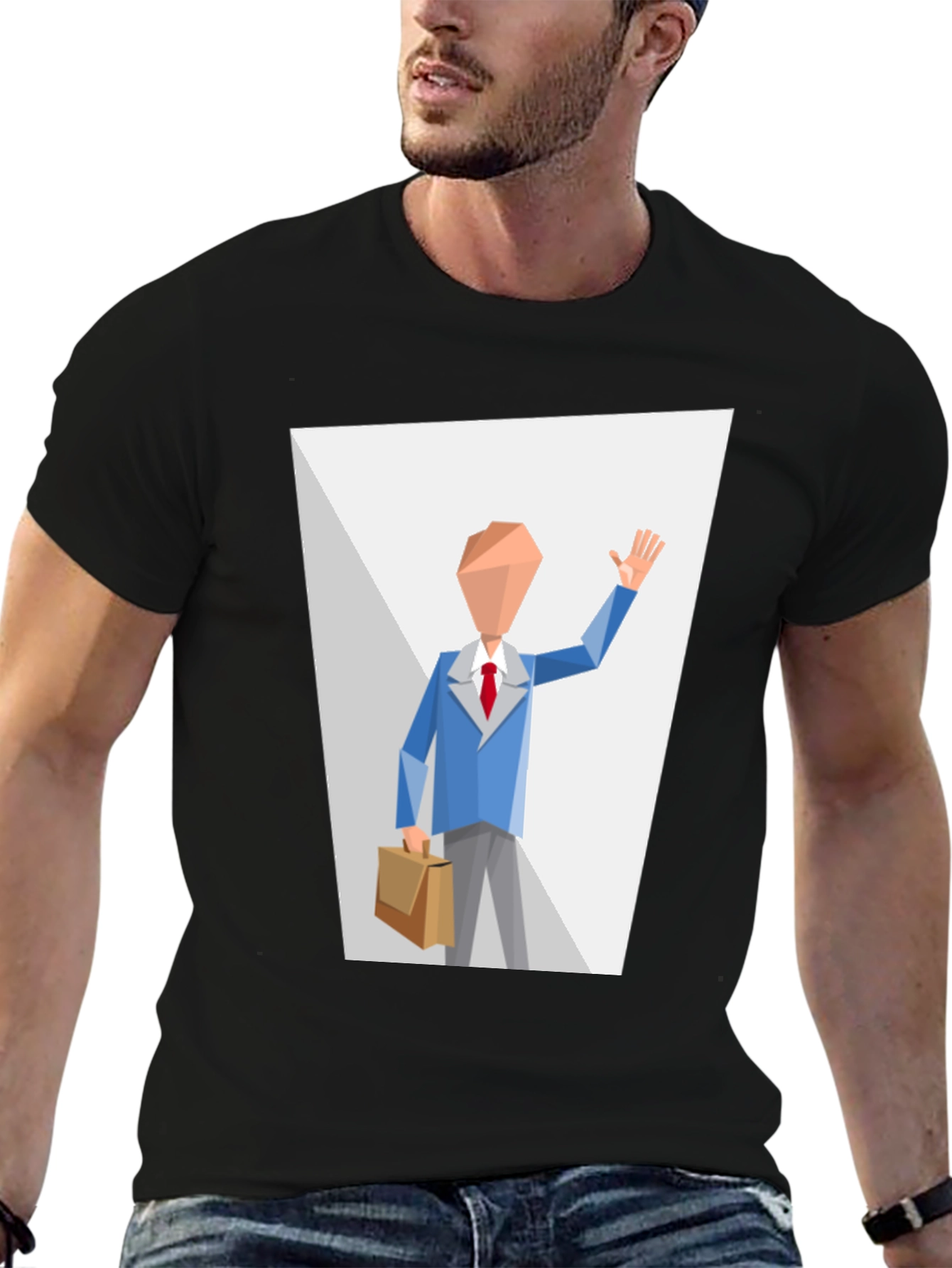 Abstract Man in Suit Graphic T-Shirt