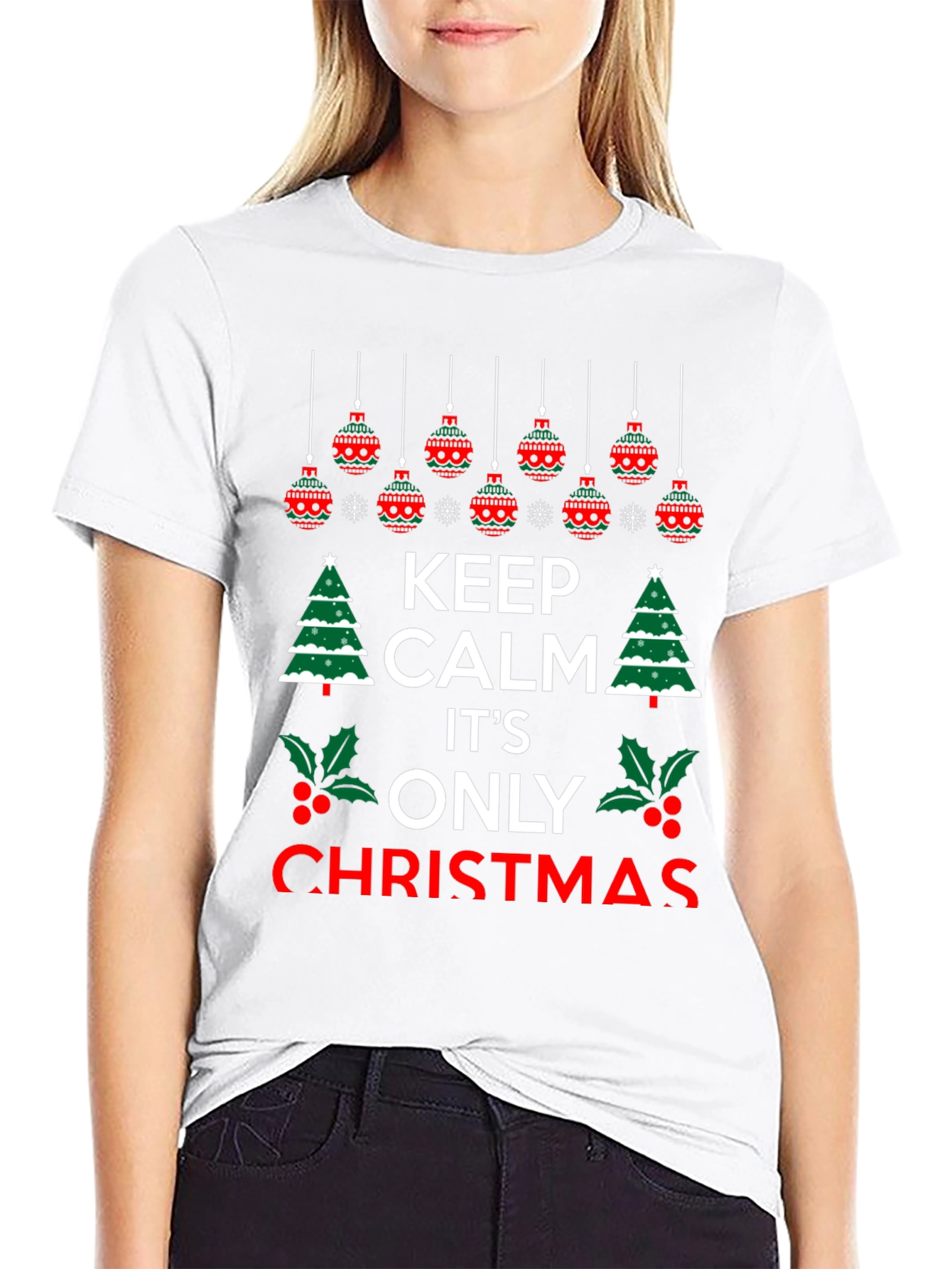 Keep Calm Its Christmas T-Shirt Holiday Festive