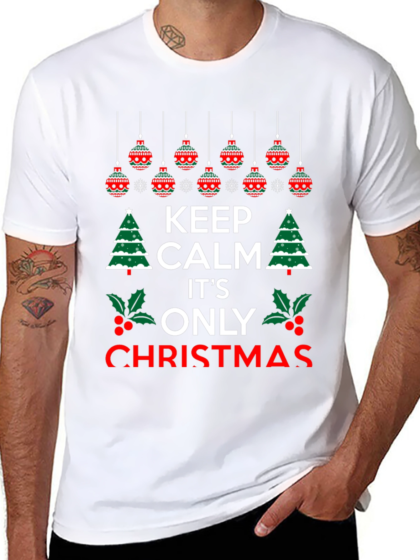 Keep Calm Its Christmas T-Shirt Holiday Festive
