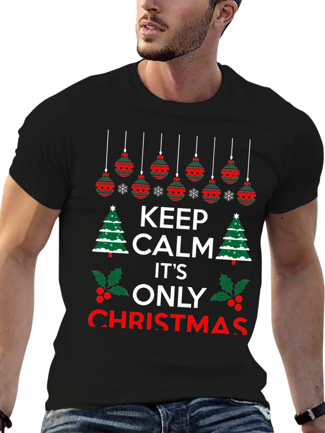 Keep Calm Its Christmas T-Shirt Holiday Festive