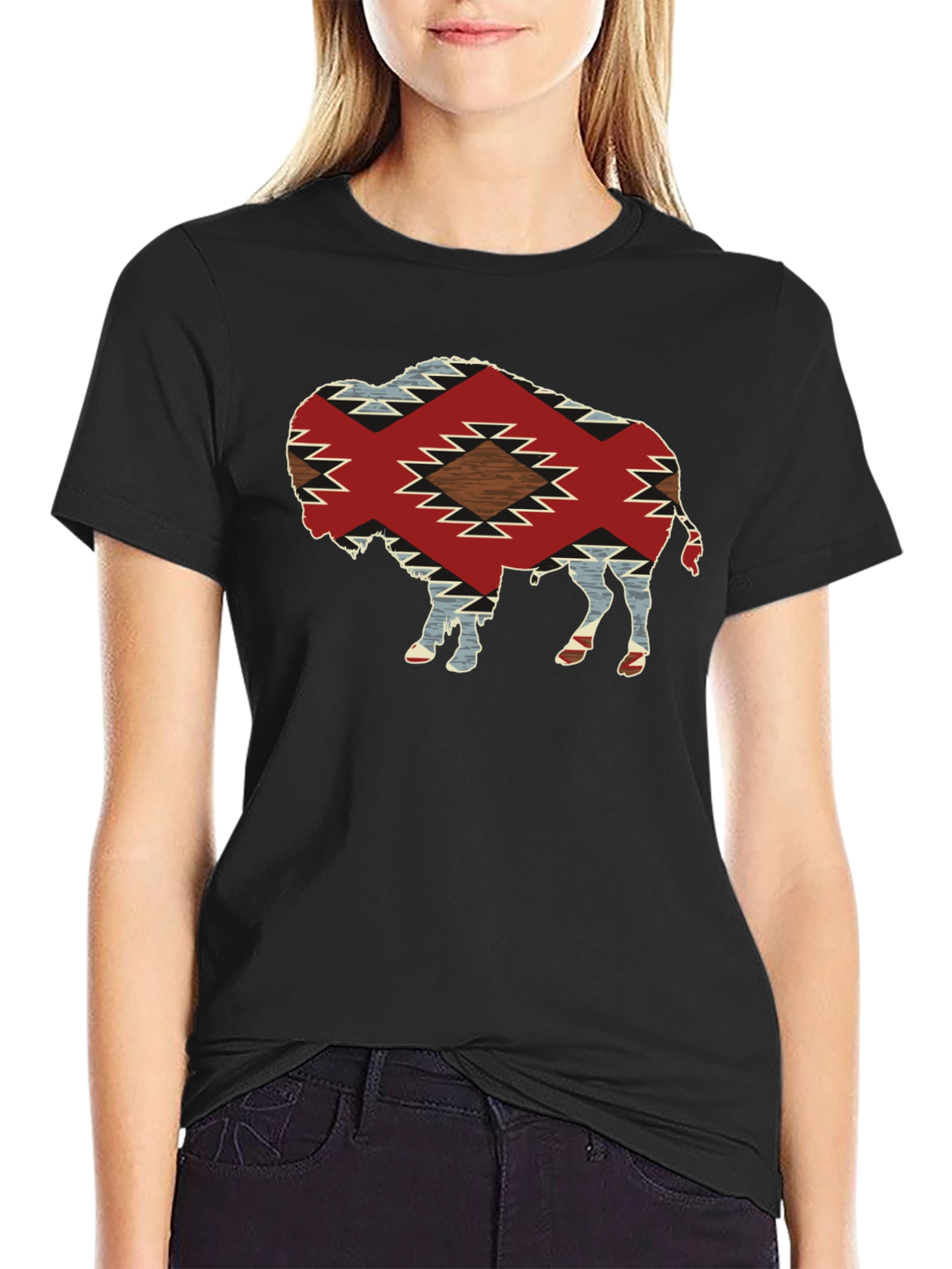 Buffalo Graphic Tee - Aztec Pattern