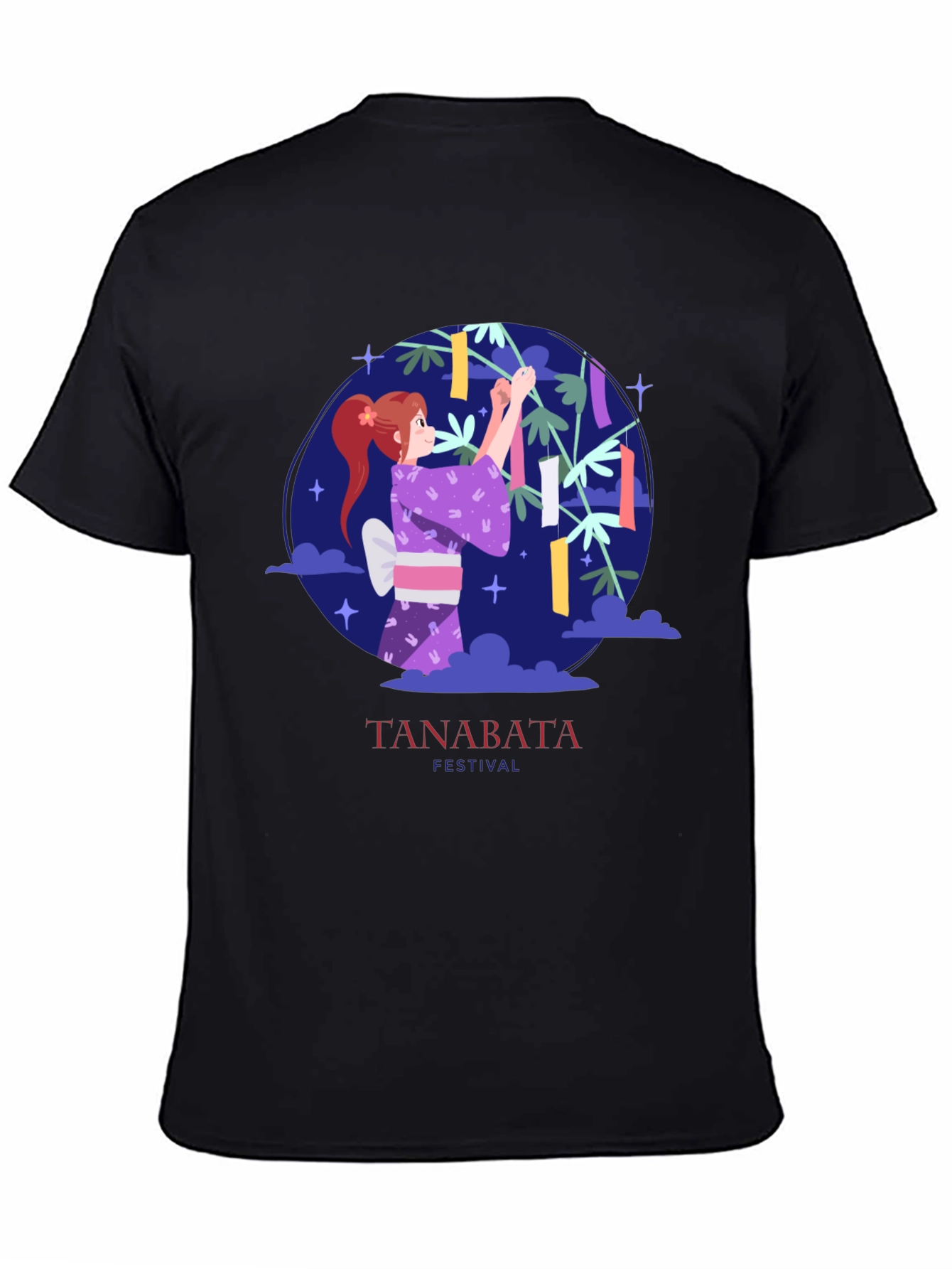 Tanabata Festival Graphic Tee - Black