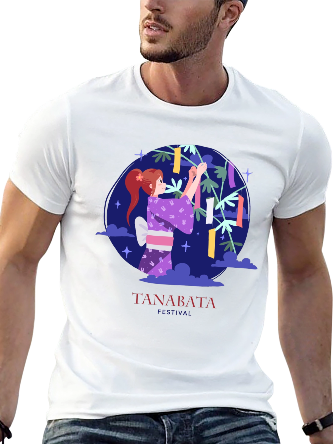Tanabata Festival Graphic Tee - Black