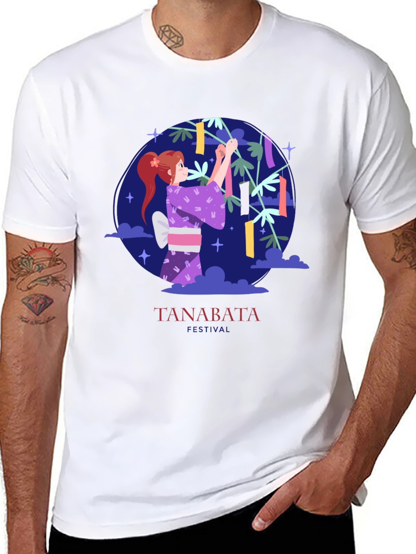 Tanabata Festival Graphic Tee - Black