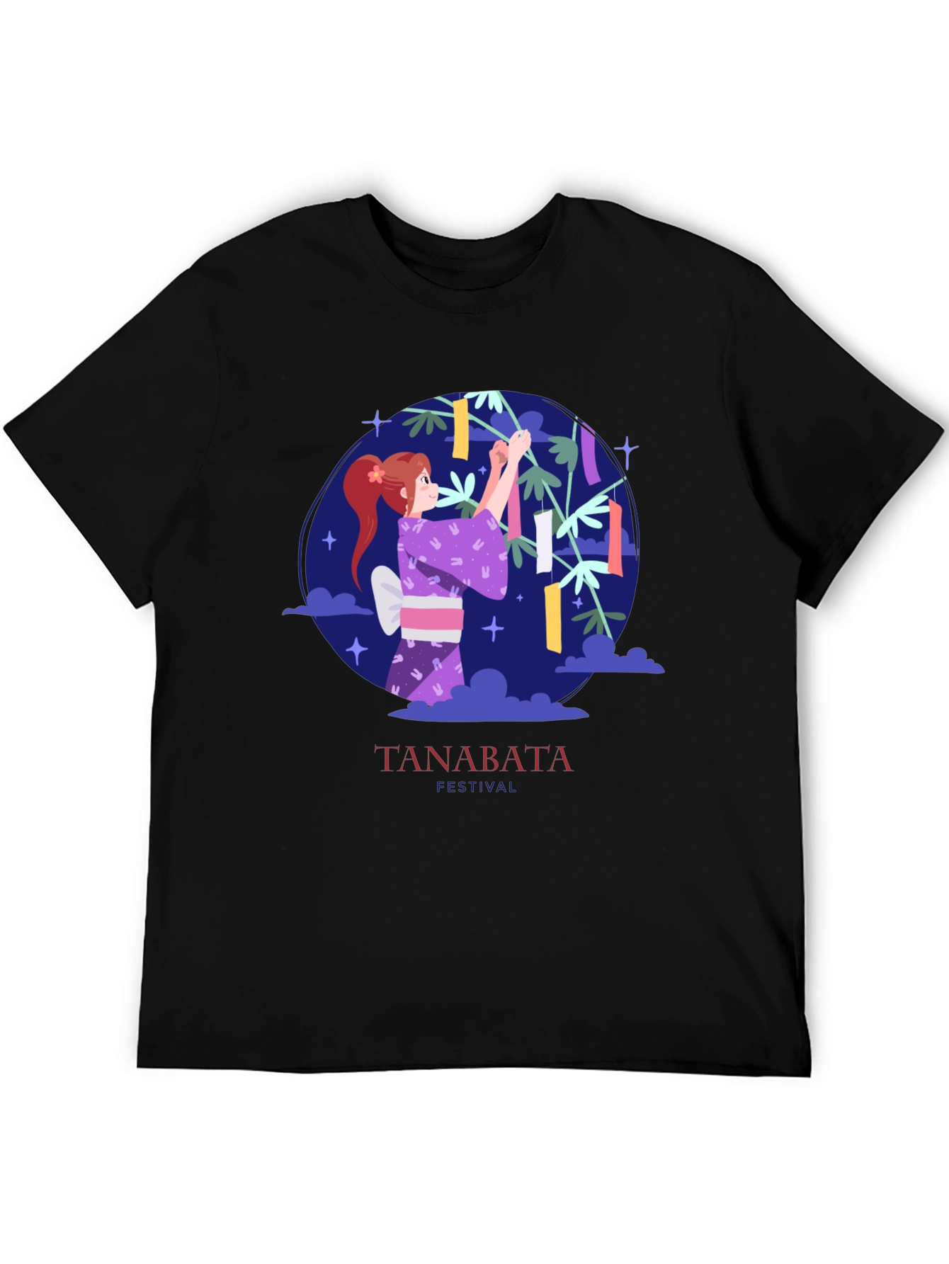 Tanabata Festival Graphic Tee - Black