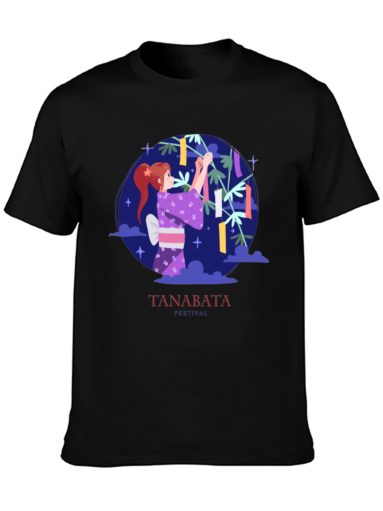 Tanabata Festival Graphic Tee - Black
