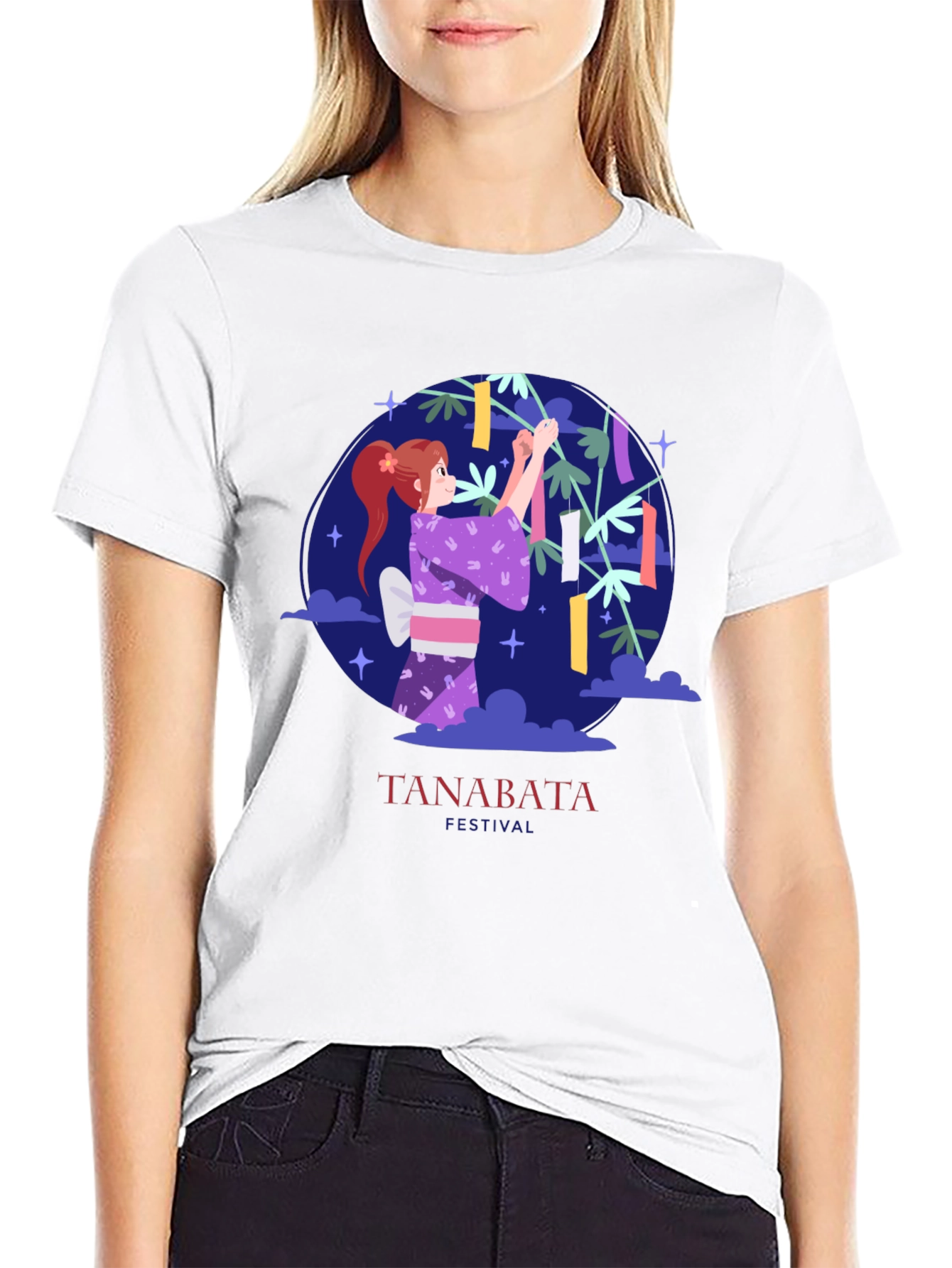 Tanabata Festival Graphic Tee - Black