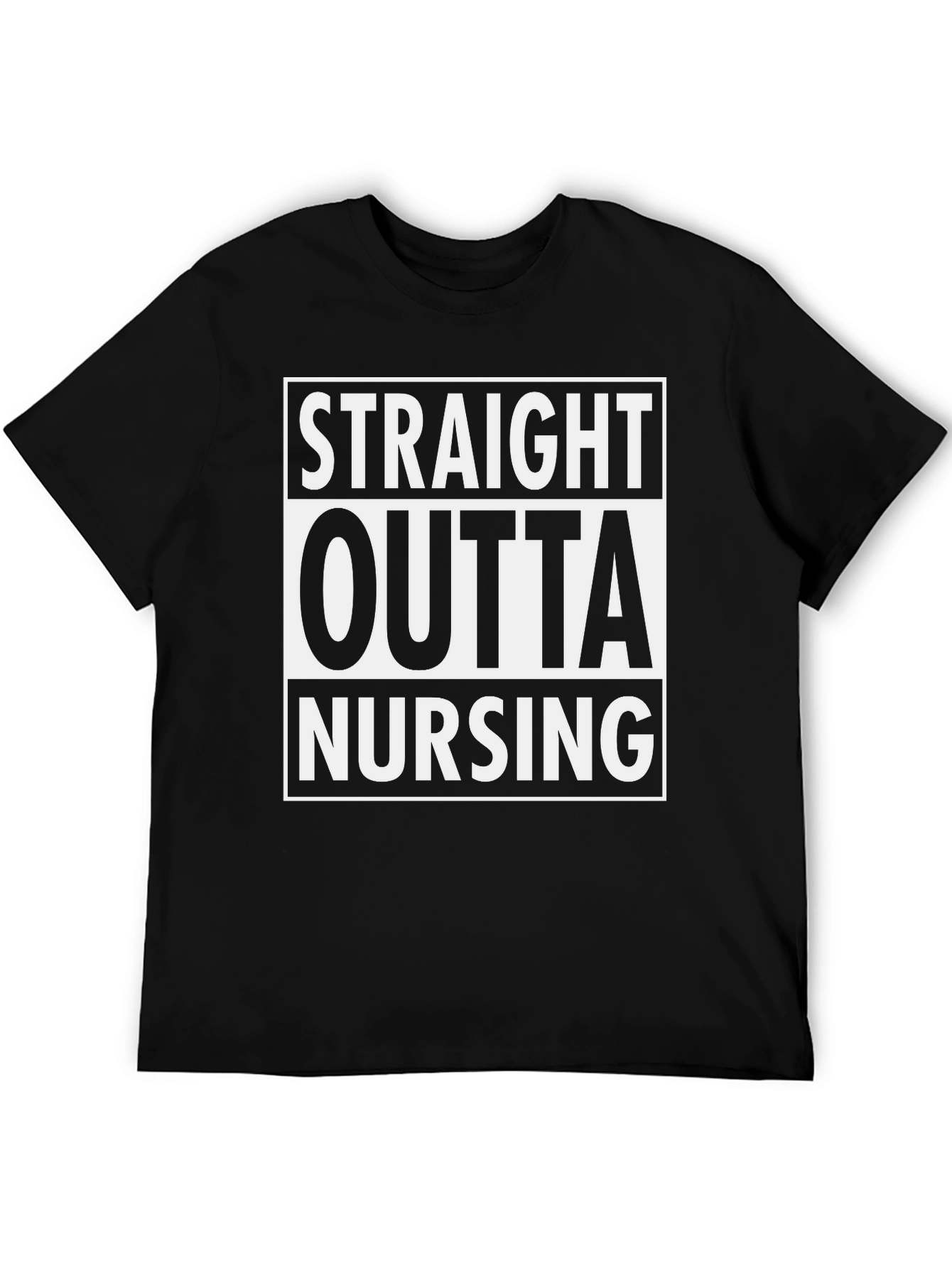 Straight Outta Nursing Black T-Shirt