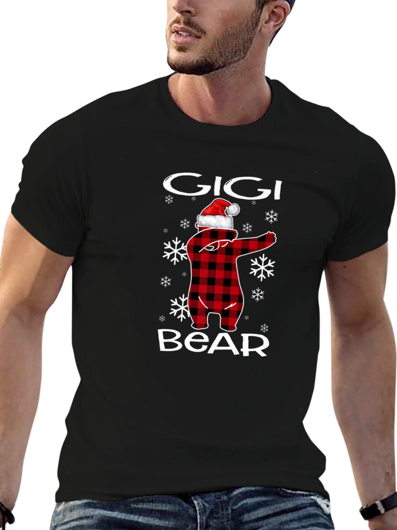 Gigi Bear Plaid Christmas T-Shirt