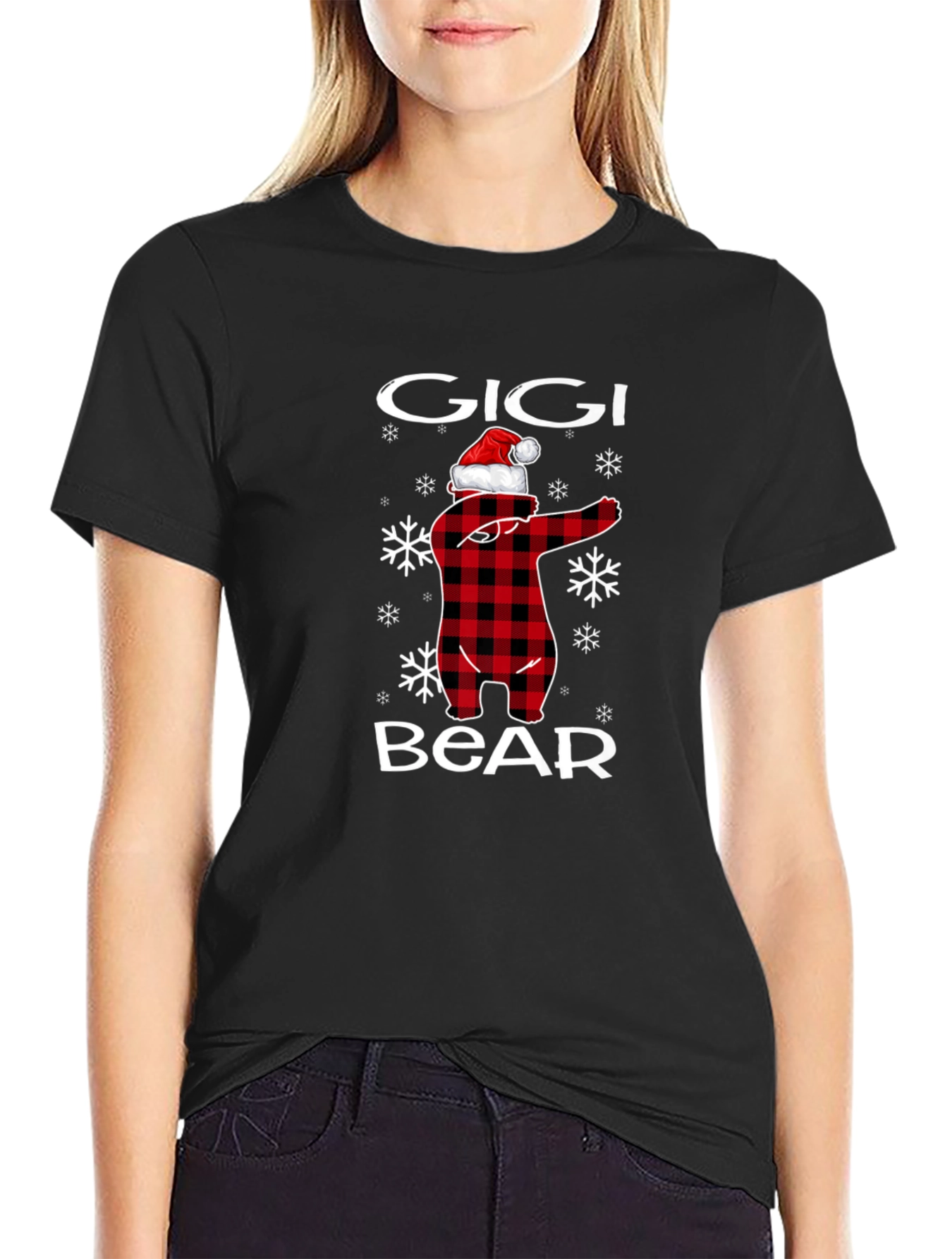 Gigi Bear Plaid Christmas T-Shirt