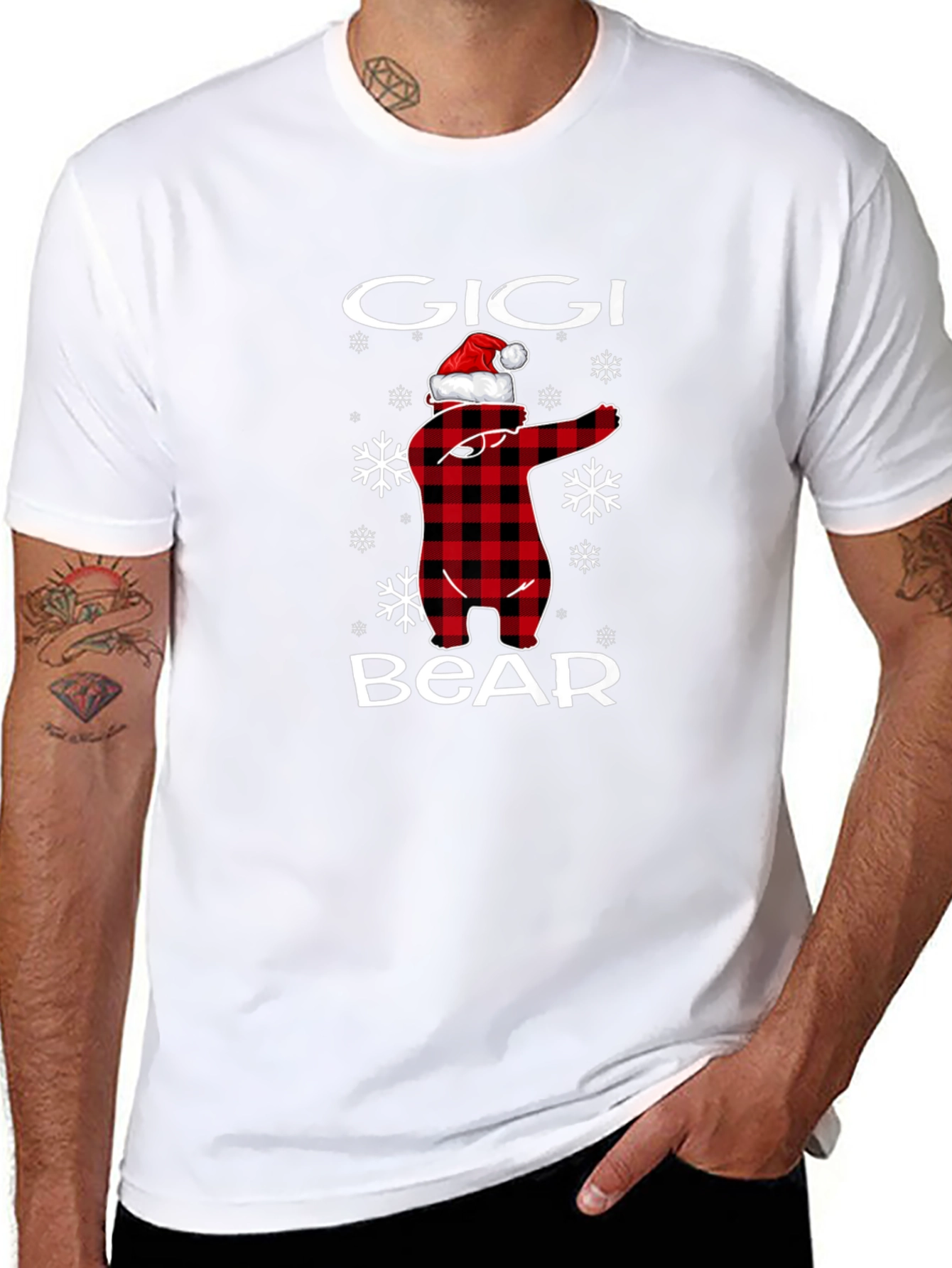 Gigi Bear Plaid Christmas T-Shirt