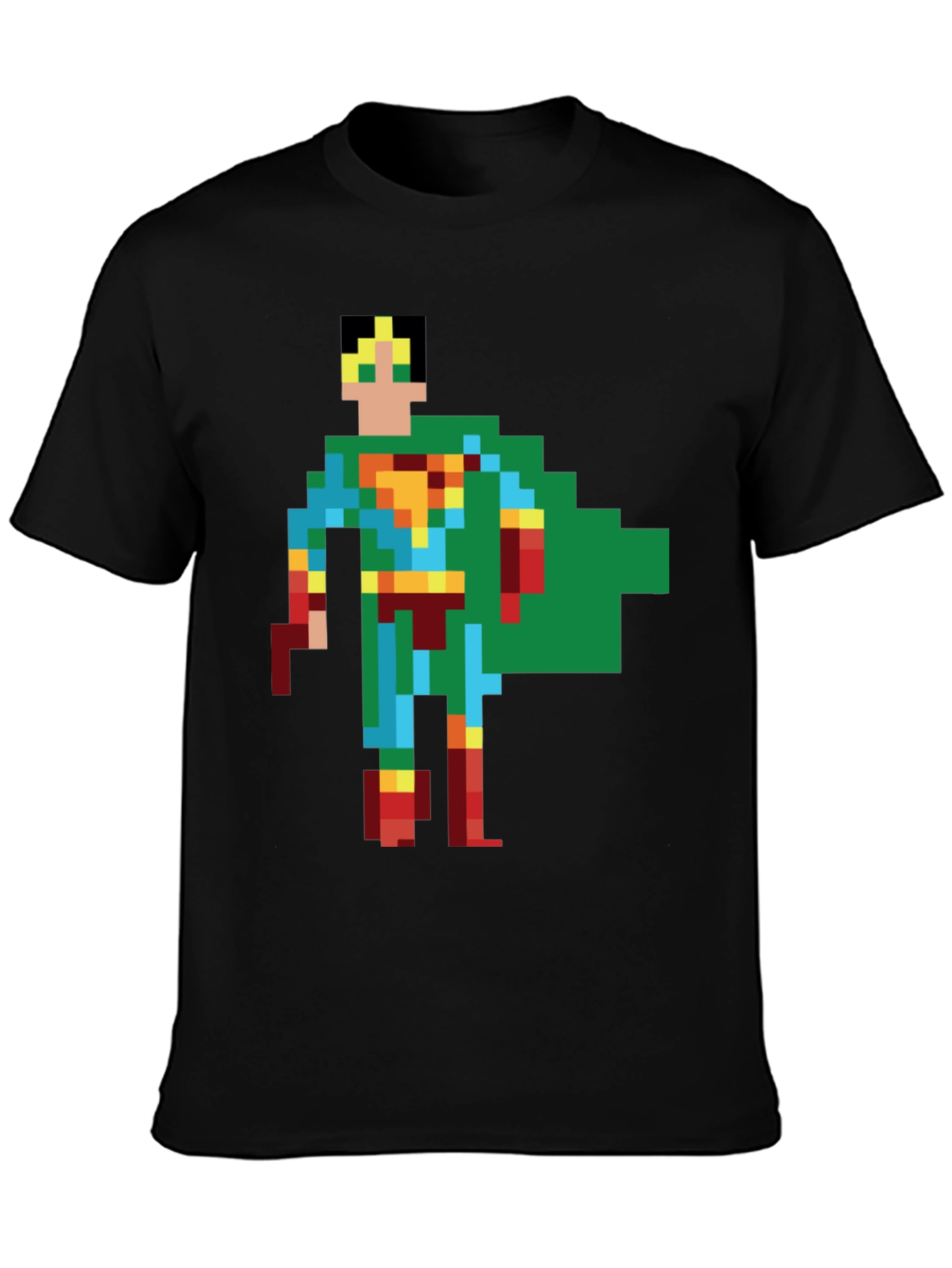 Retro 8-Bit Superhero Graphic Tee - Classic Gamer Style