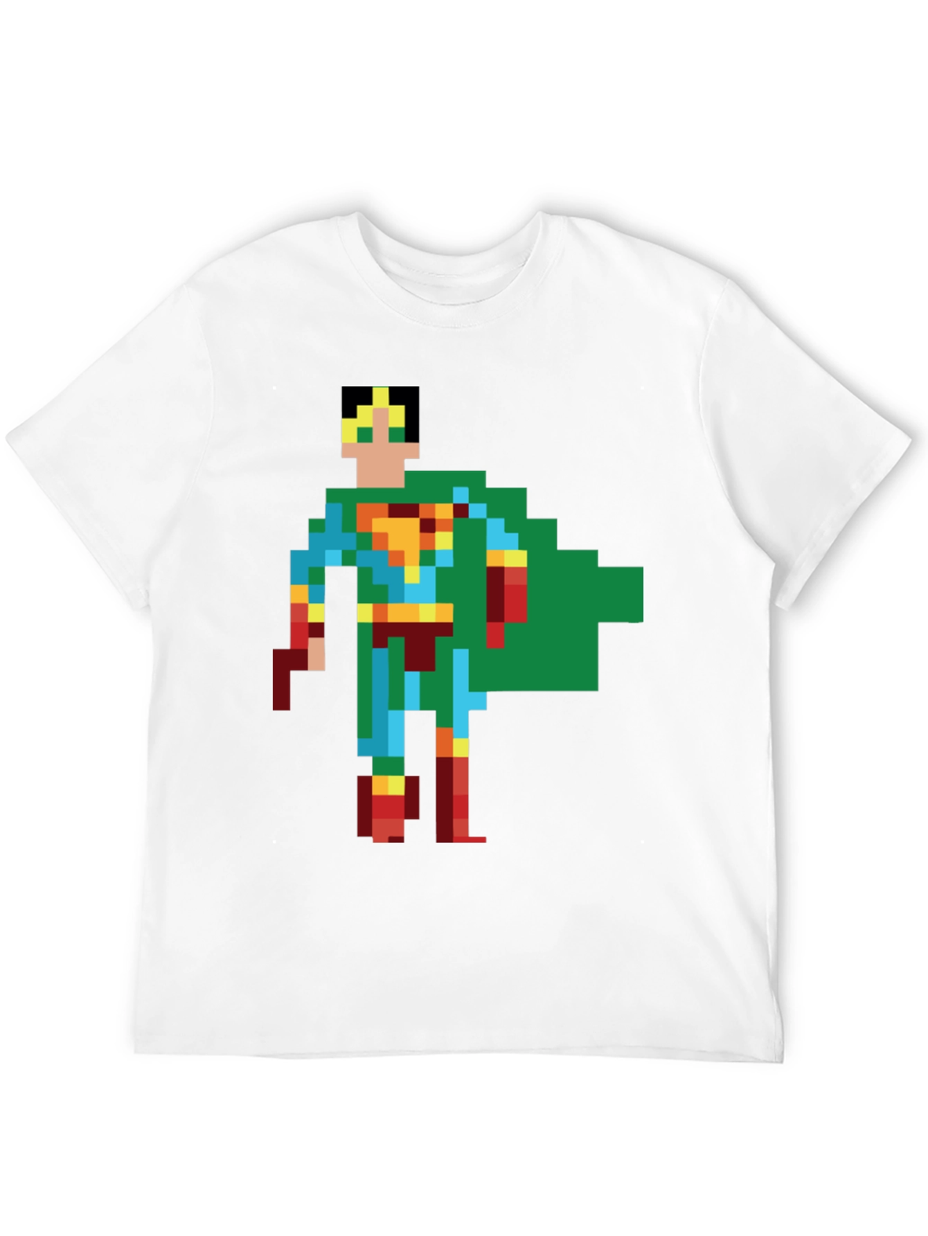 Retro 8-Bit Superhero Graphic Tee - Classic Gamer Style