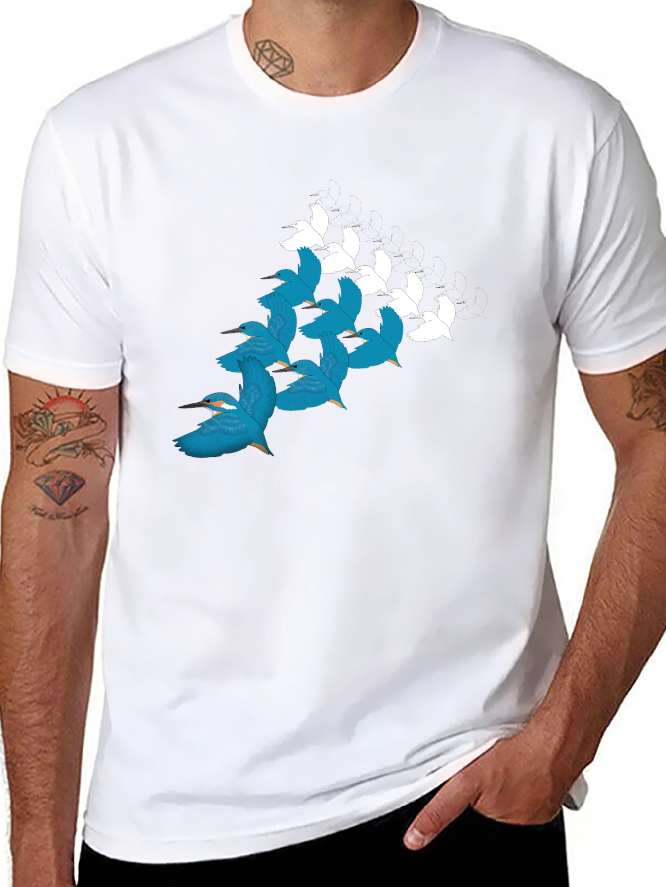 Bird Pattern T-Shirt