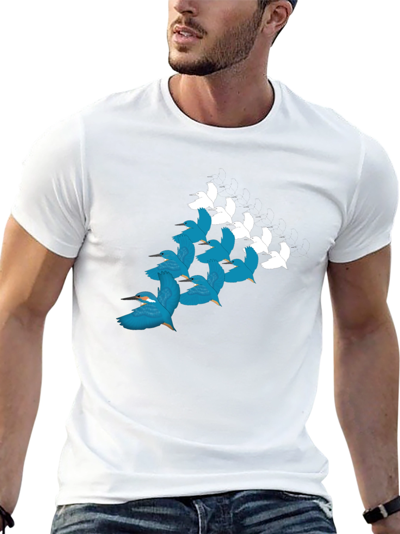 Bird Pattern T-Shirt