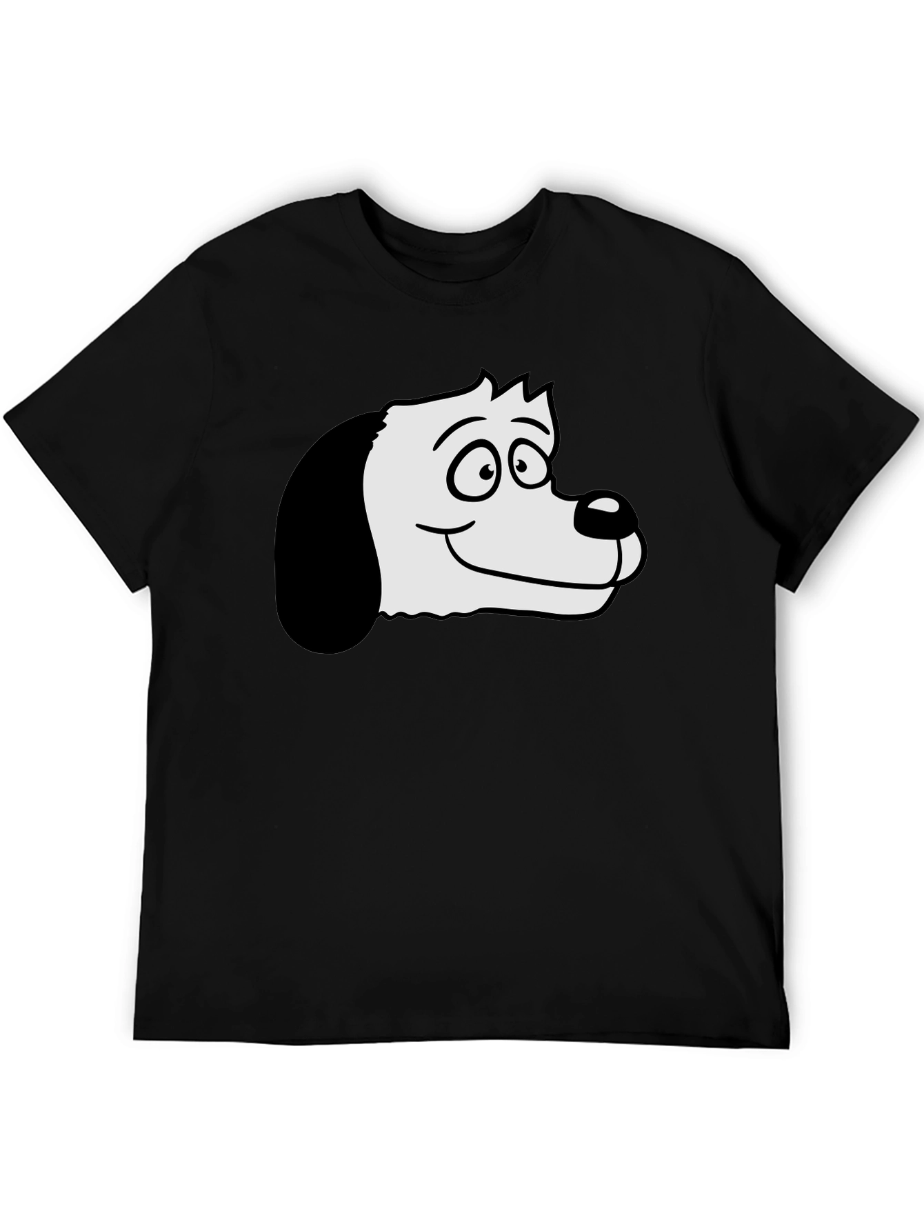 Cartoon Dog Graphic Black T-Shirt