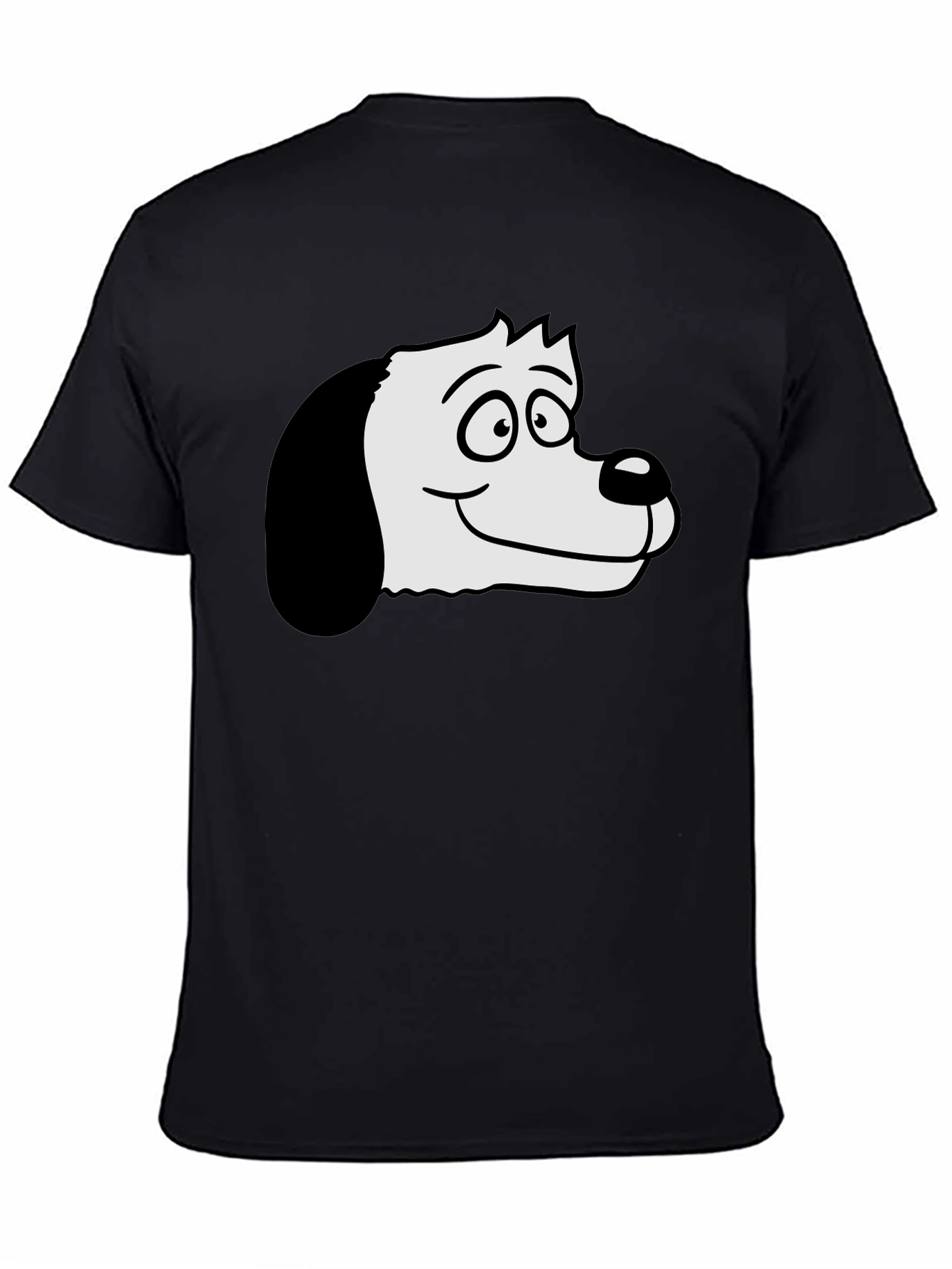 Cartoon Dog Graphic Black T-Shirt
