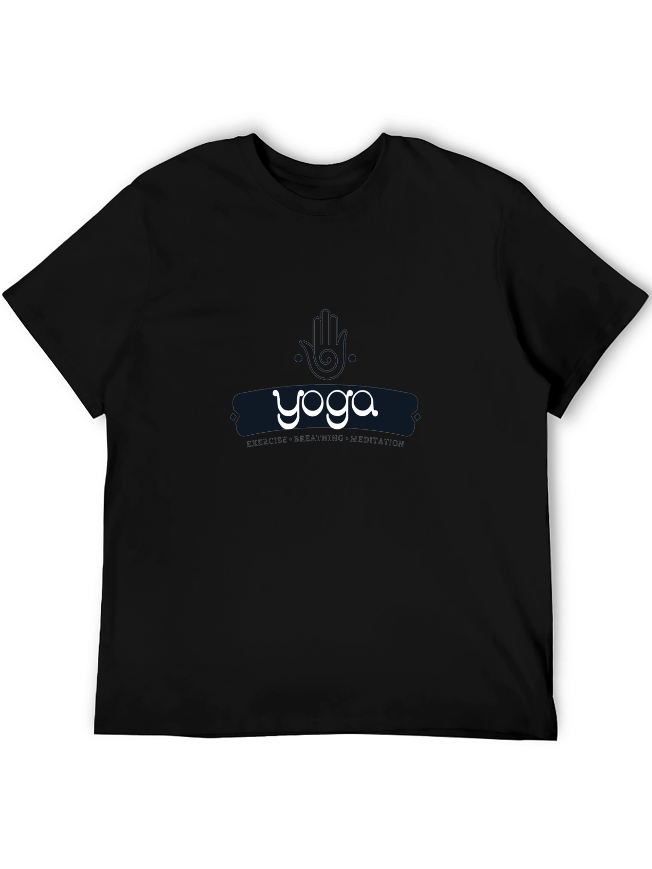 Mens Black Yoga Graphic Tee